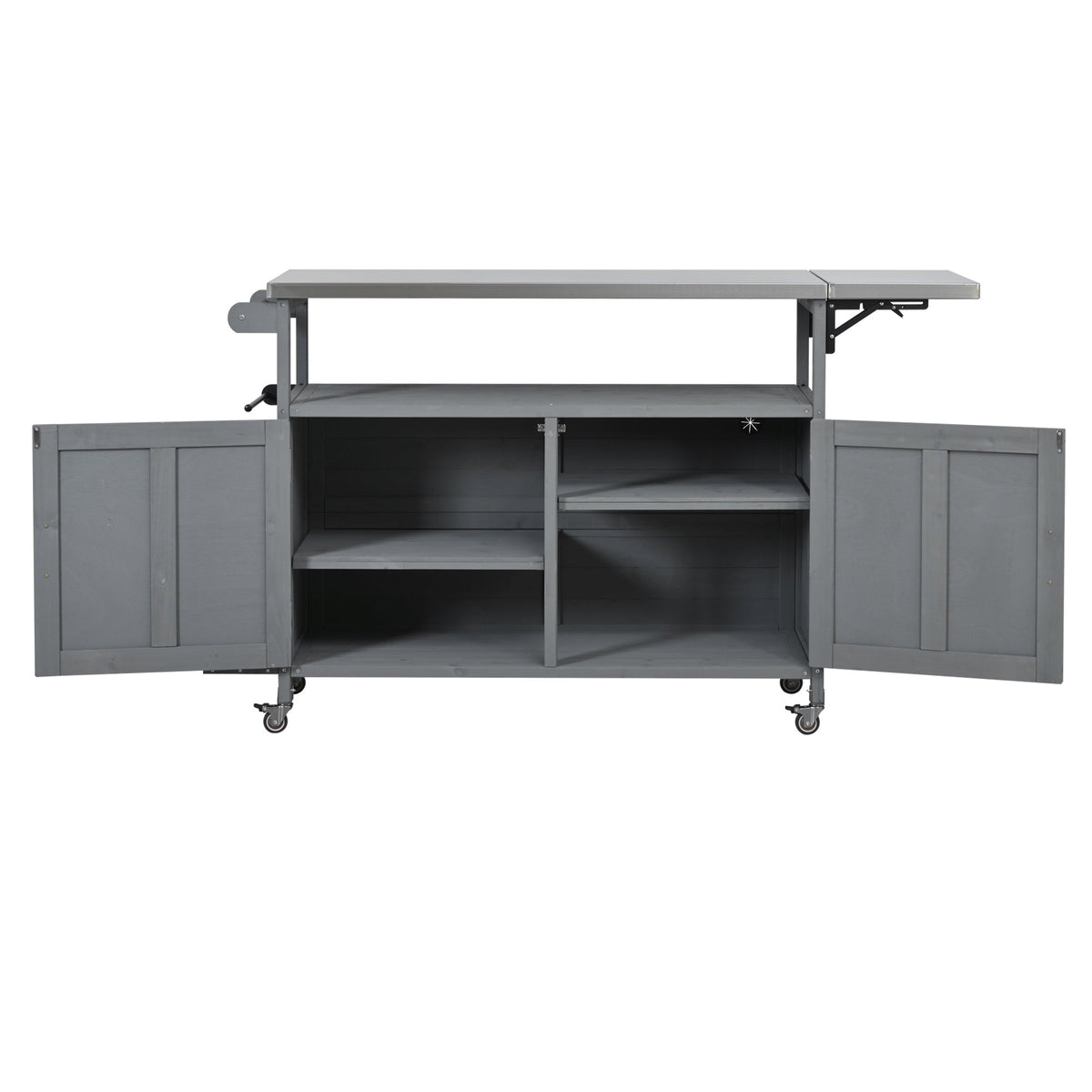 Foldable Outdoor Kitchen Island with Lockable Wheels