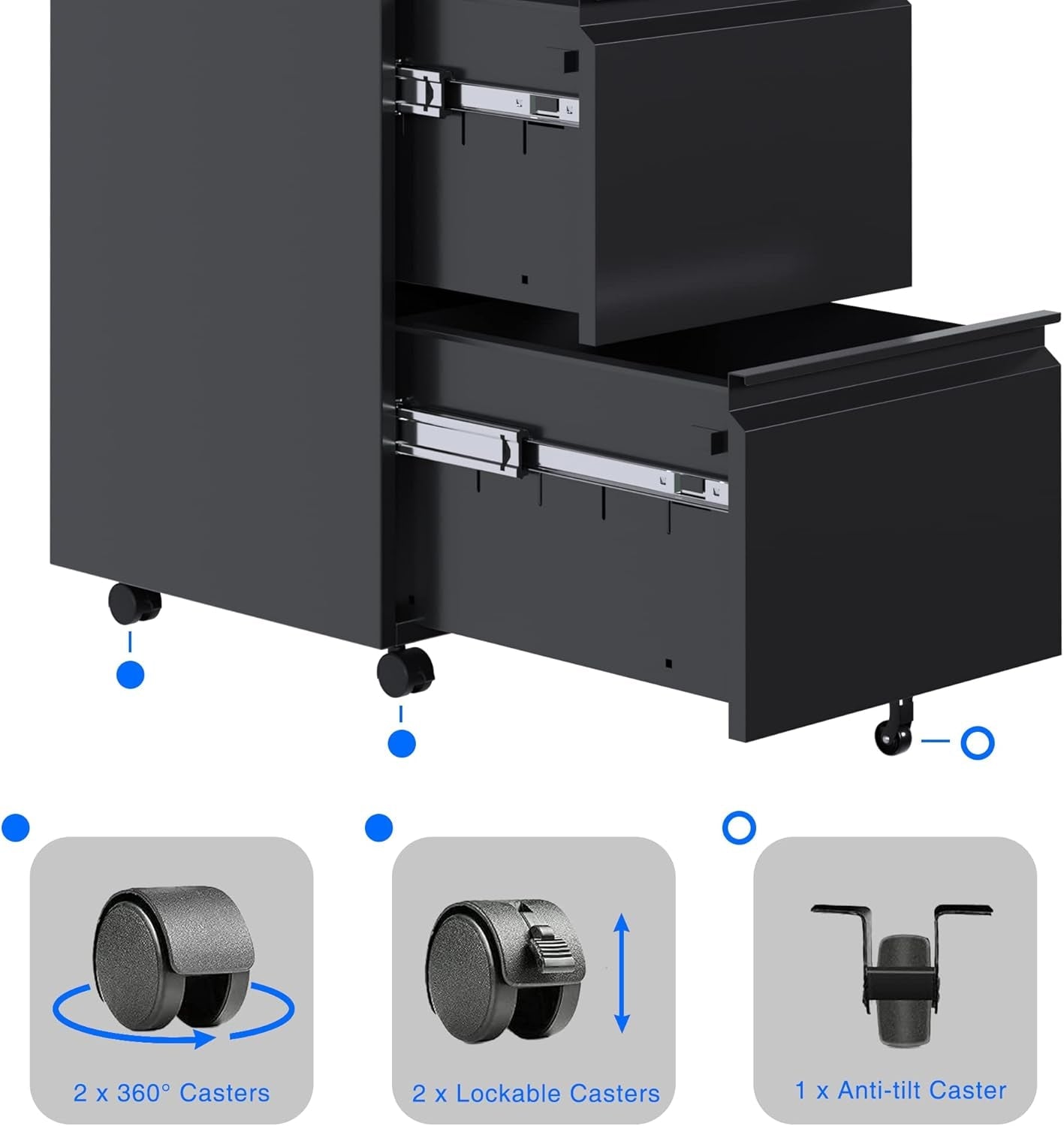 2 Drawer Vertical File Cabinet With Lock Letter Size