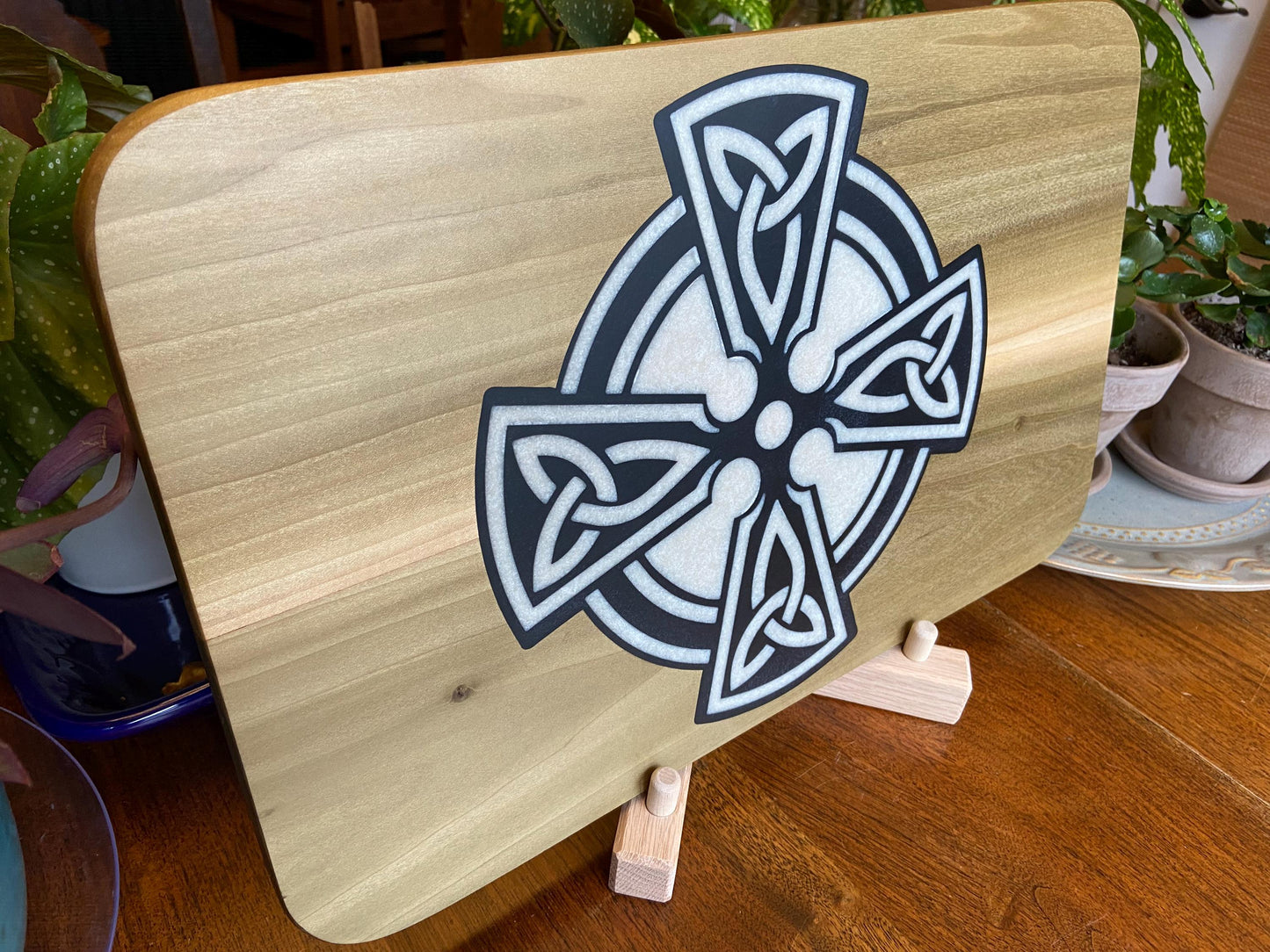 Celtic Cross Charcuterie Board - Handmade Art on Wood