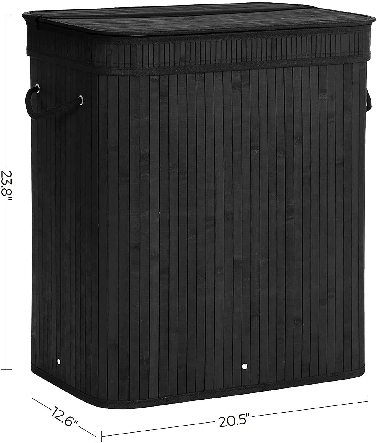 Laundry Hamper with Lid, Bamboo Laundry Basket with Handles, Foldable Storage Basket