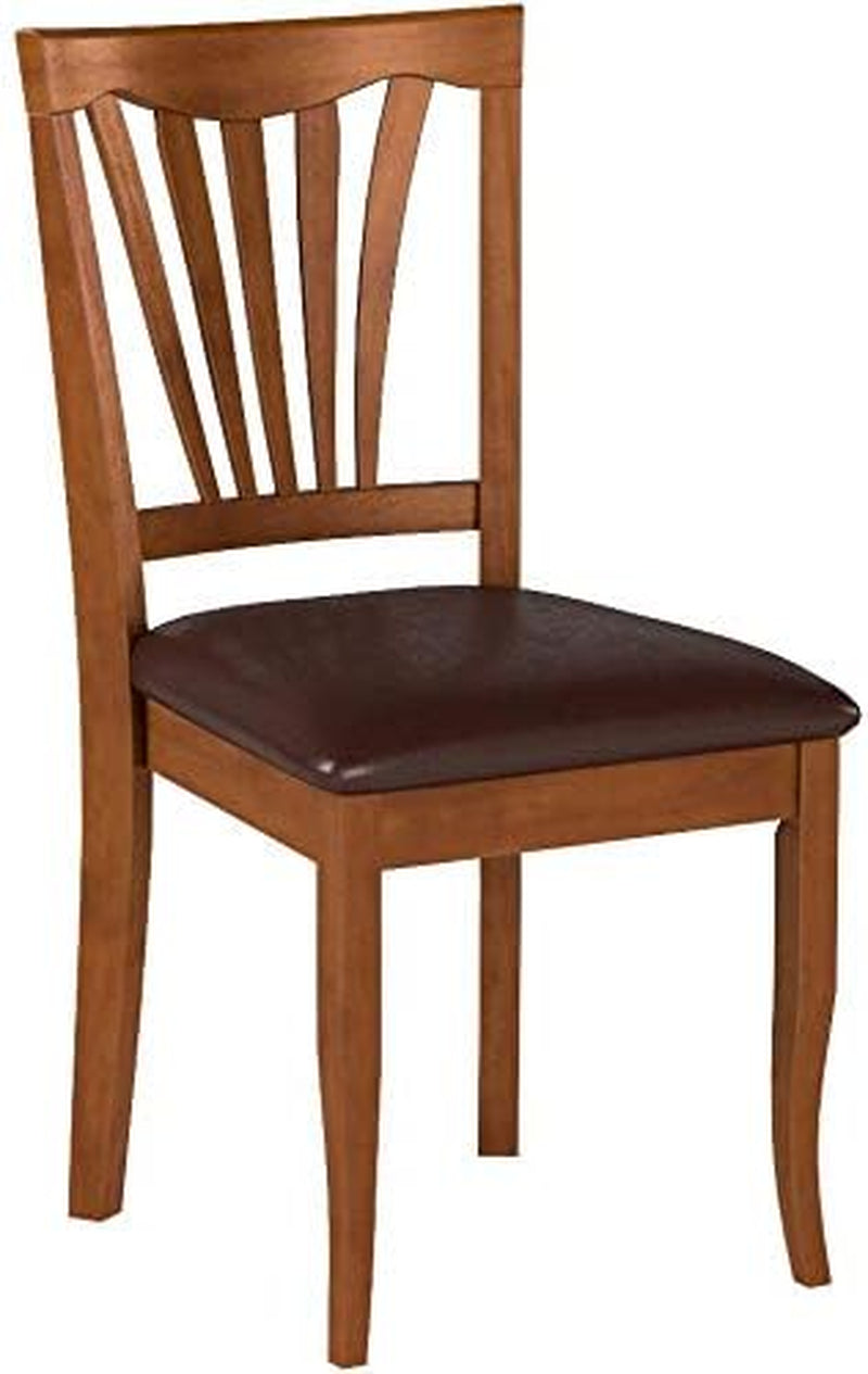 Avon Dining Chairs Set Of 2 Saddle Brown Faux Leather Upholstered Wood