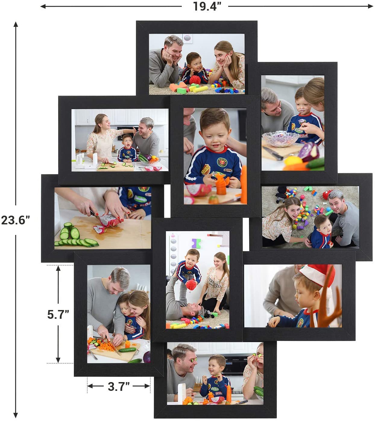 Collage Picture Frames, 4 x 6 Inches for 10 Photos, Assembly Required