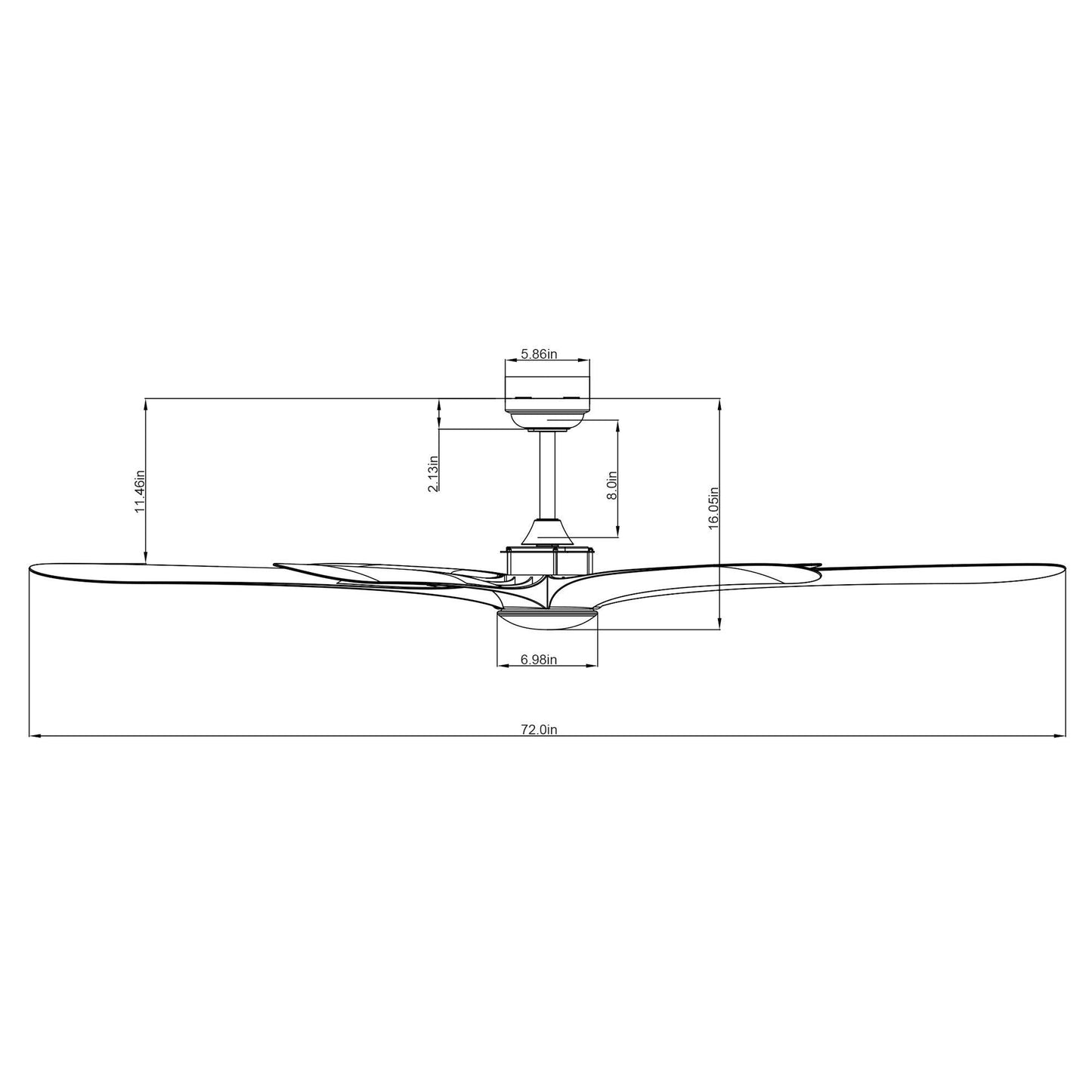 72" Jaydn Farmhouse Satin Nickel DC Motor Downrod Mount Reversible Ceiling Fan with Lighting and Remote Control