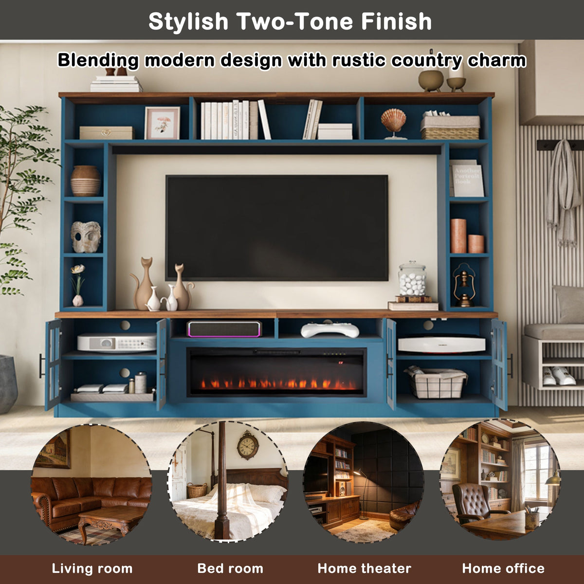 U-Can 95.5" Wall Unit Entertainment Center