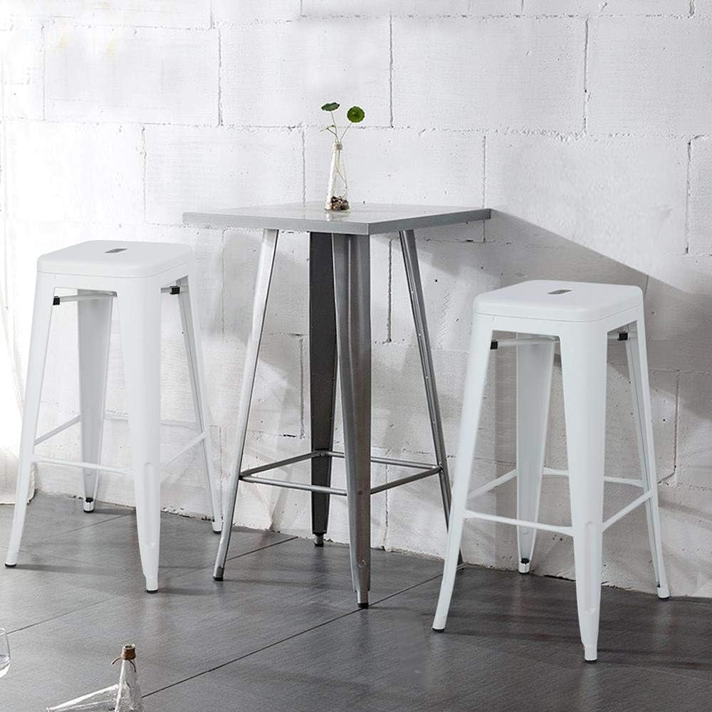 30 Inch Stacking Metal Bar Stool Indoor Outdoor Use