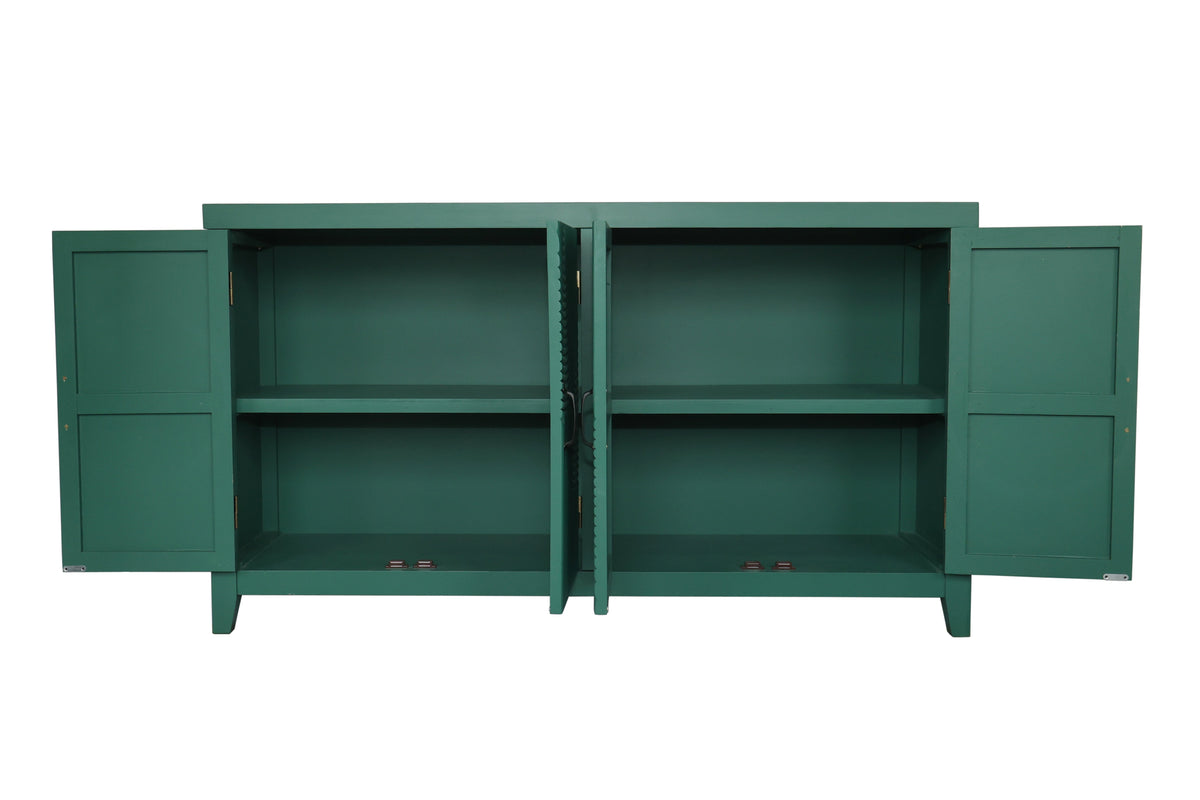 59" Green Accent Cabinet with 4 Doors