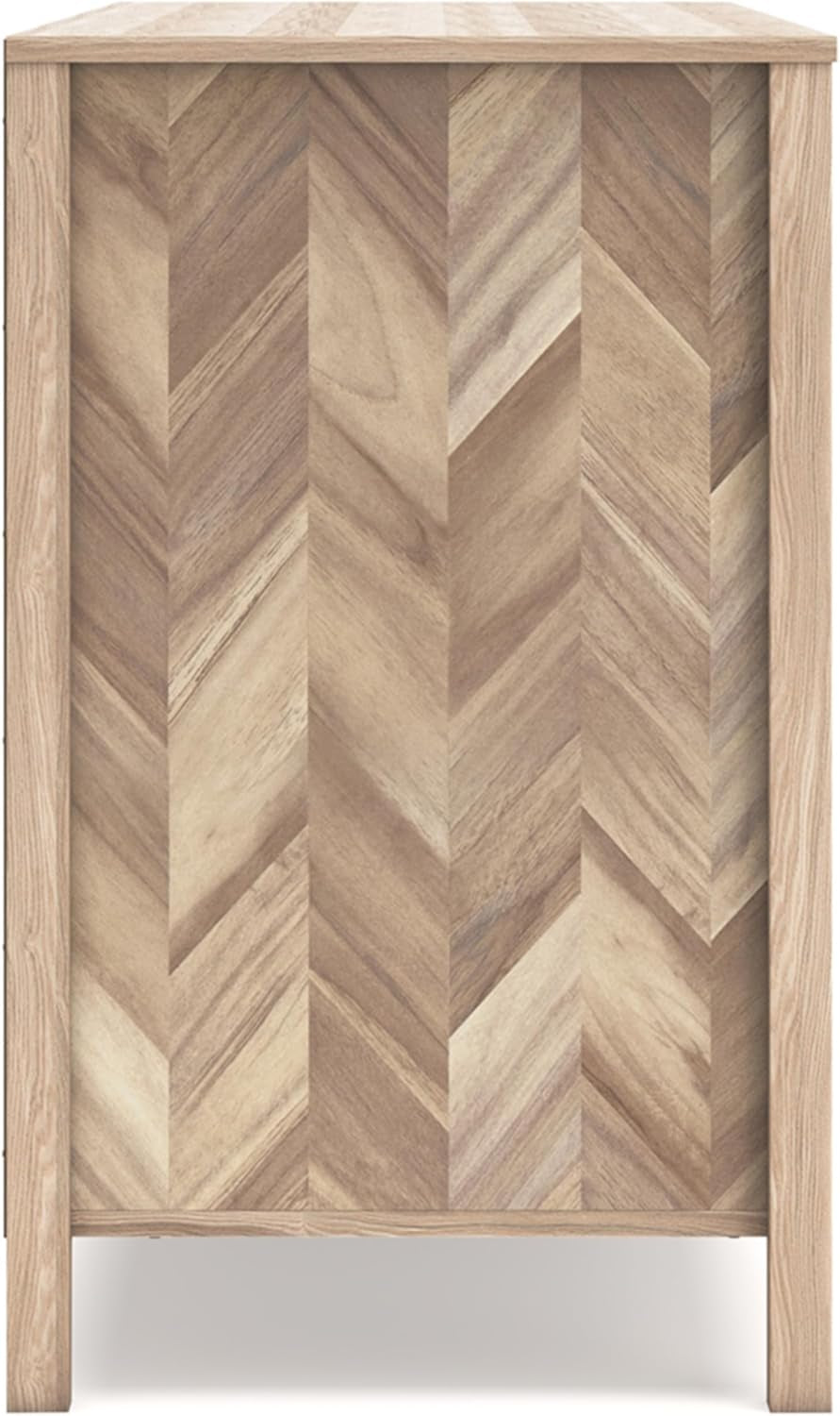 Mid-Century Modern 6 Drawer Dresser With Chevron Pattern