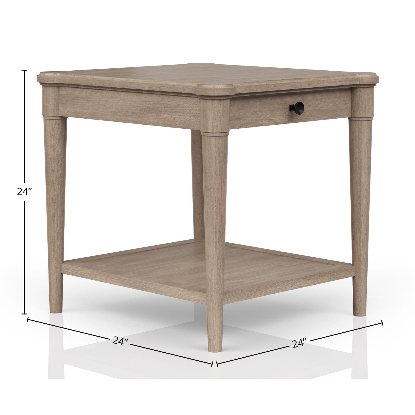 Sand Finished End Table With Storage Drawer