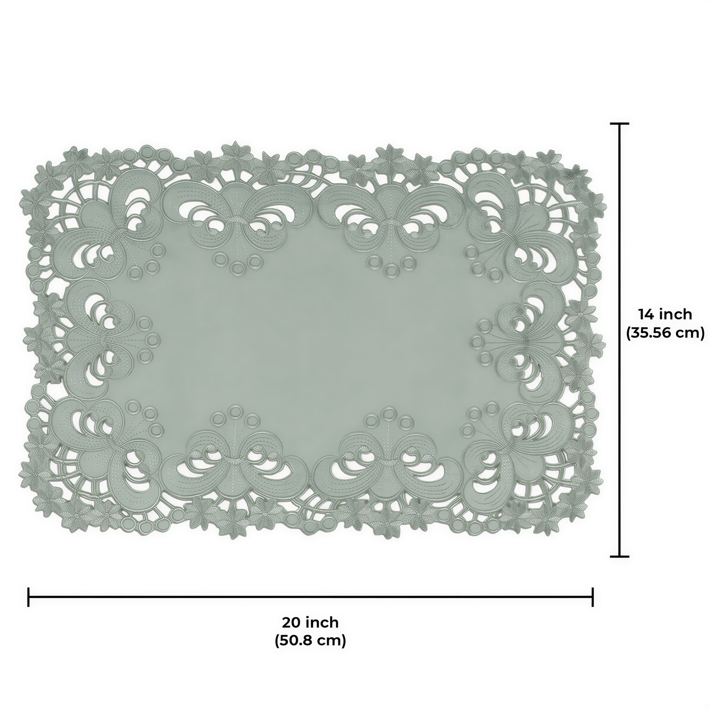 Embroidered Placemats - Gray European Embroidery Dining Table Mats | Rustic & Vintage