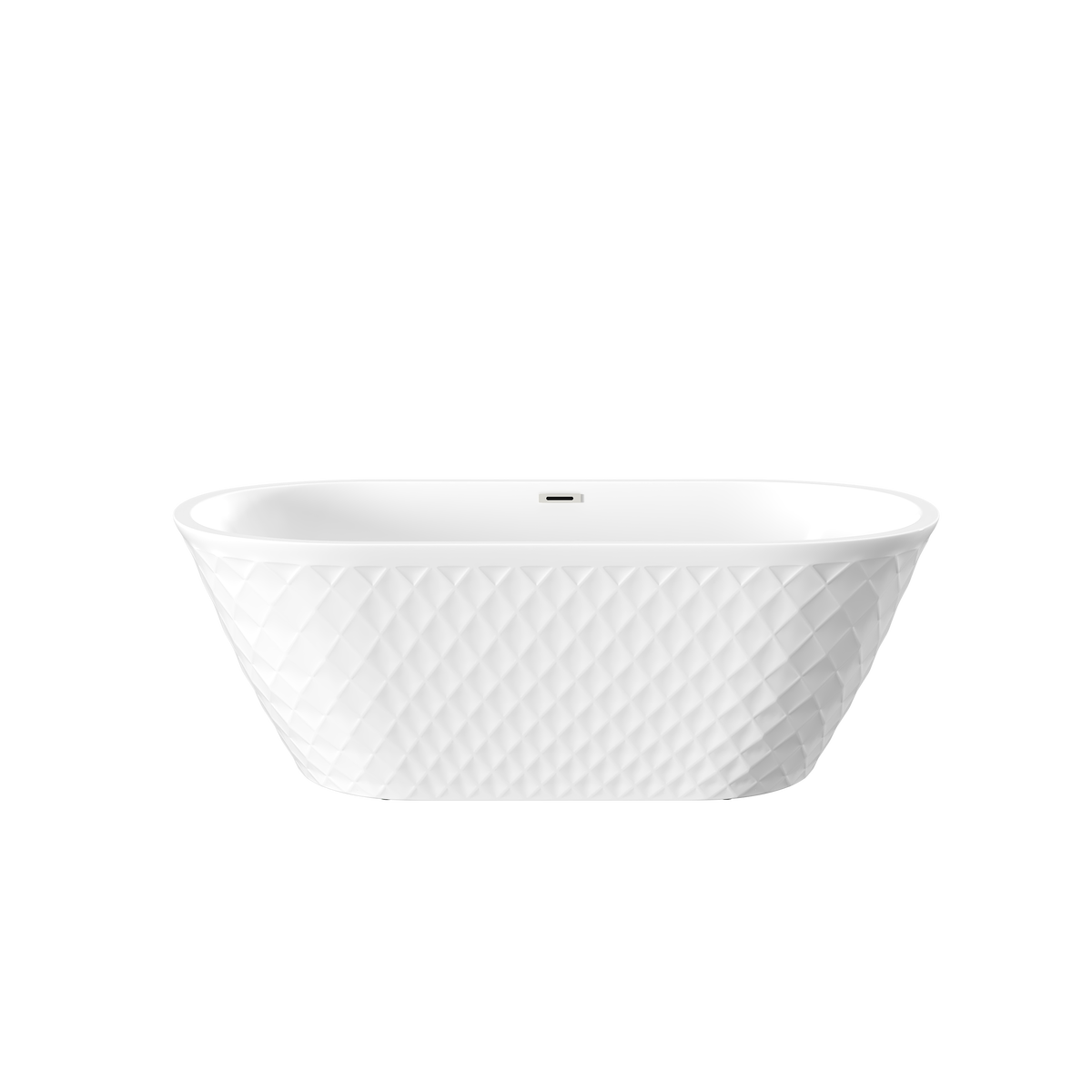 59" Acrylic Freestanding Bathtub with Unique Diamond Pattern Design