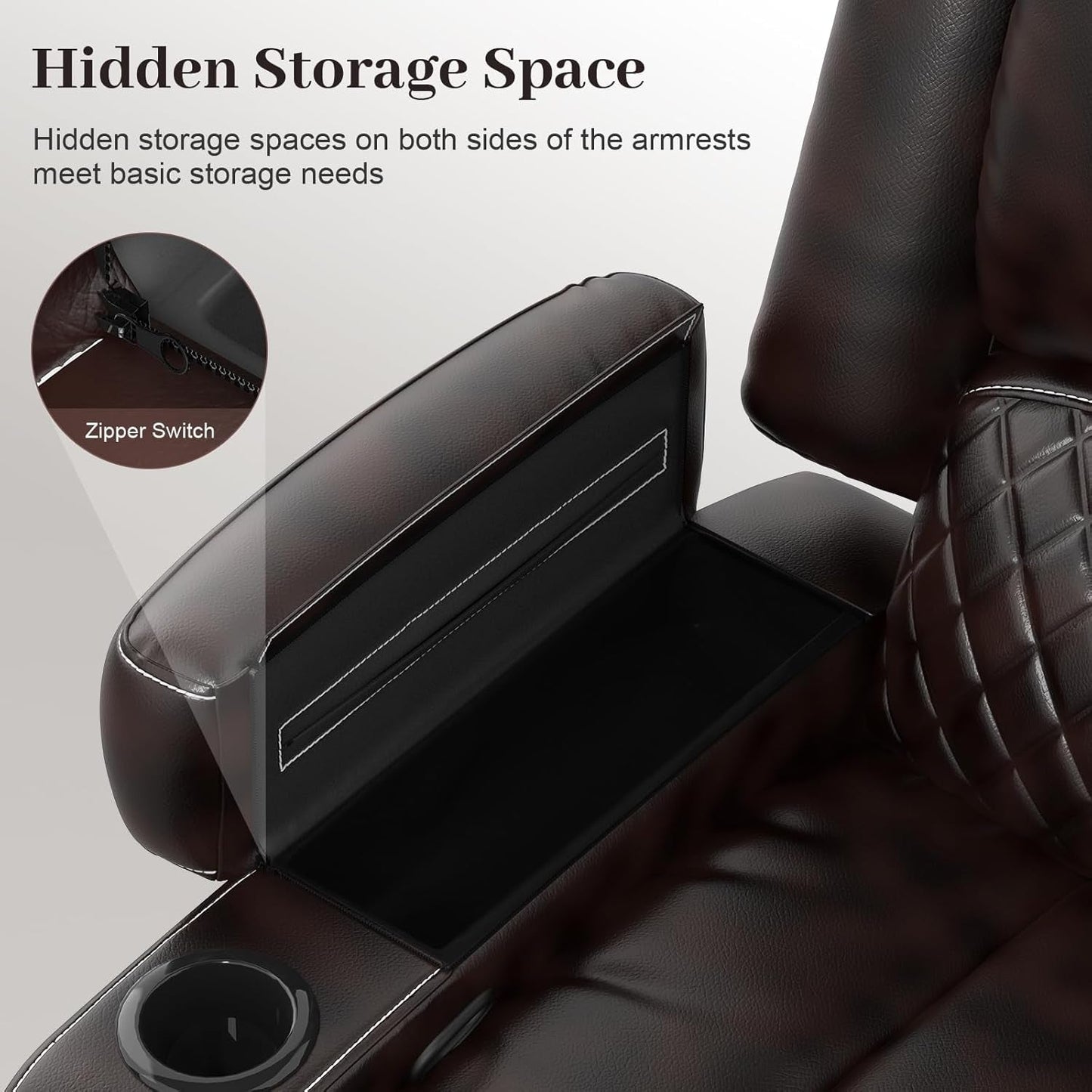 Brown Leather Reclining Loveseat Set With Console And Chairs