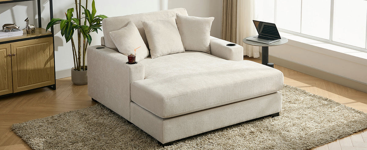 55" Oversized Chaise Lounger