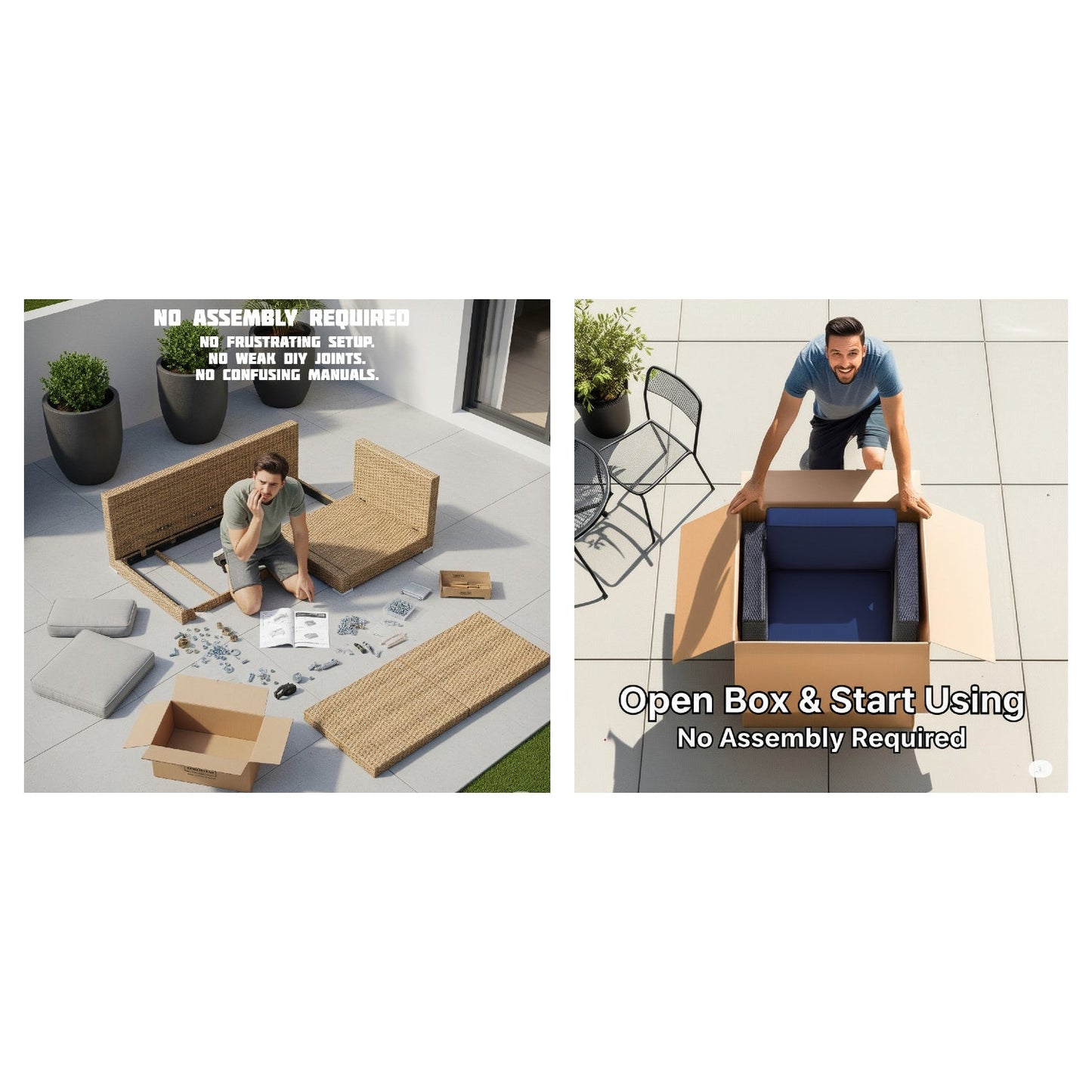 Comfort-Ready Fully Assembled Patio Chair Set