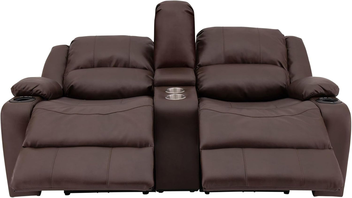 67 Inch Powered RV Wall Hugger Recliner Sofa Mahogany