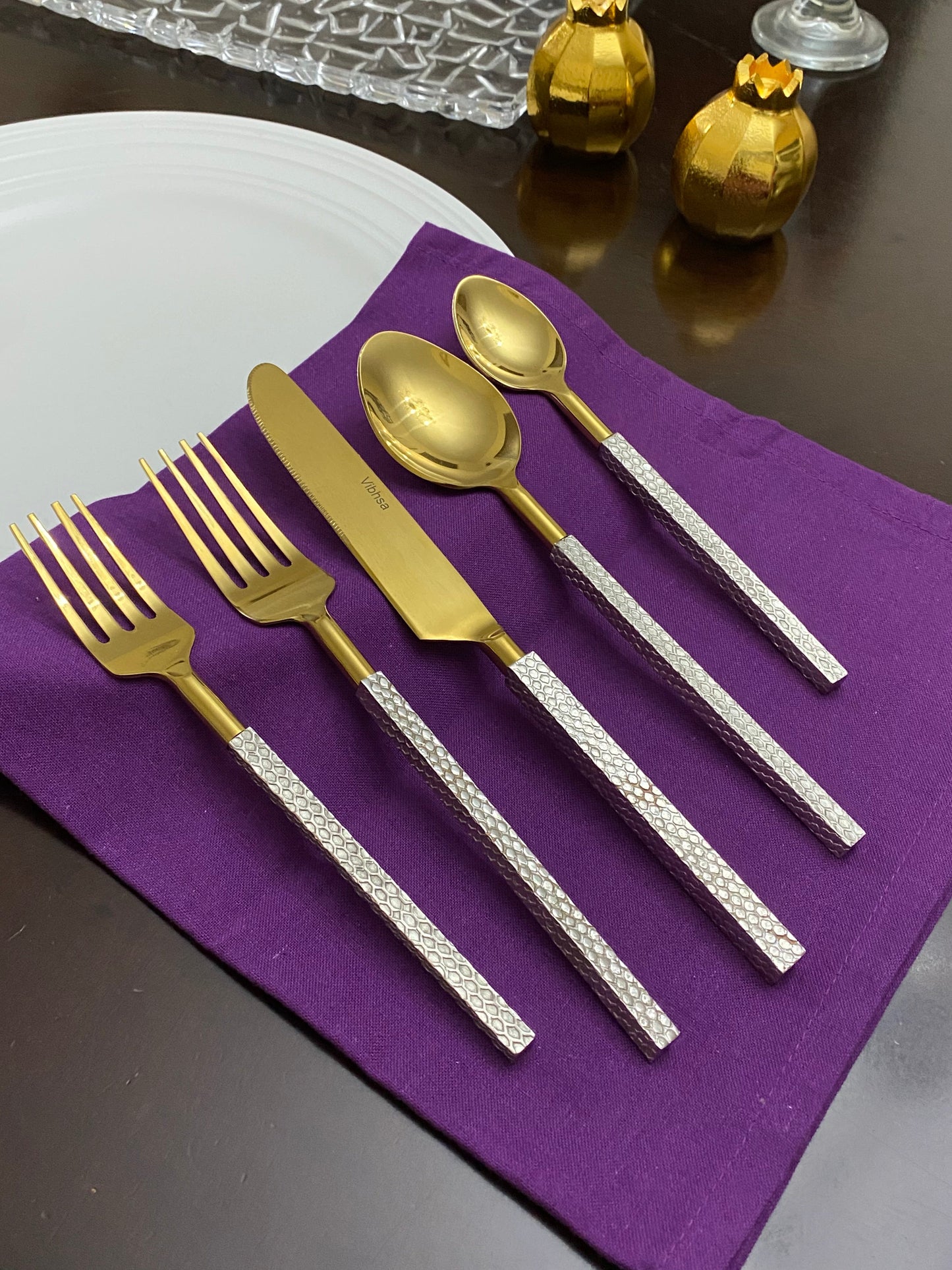 Designer Golden Stainless Steel Flatware Set of 20 PC