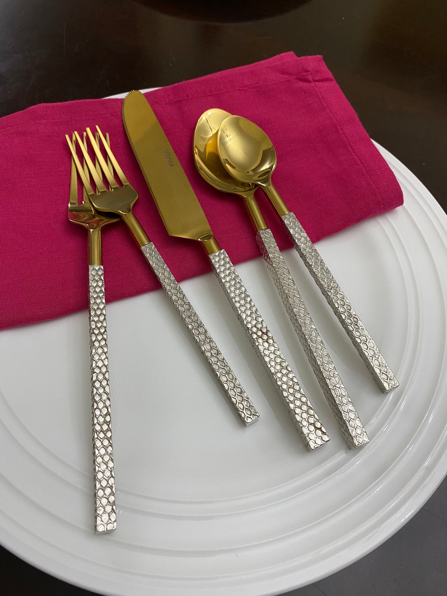 Designer Golden Stainless Steel Flatware Set of 20 PC