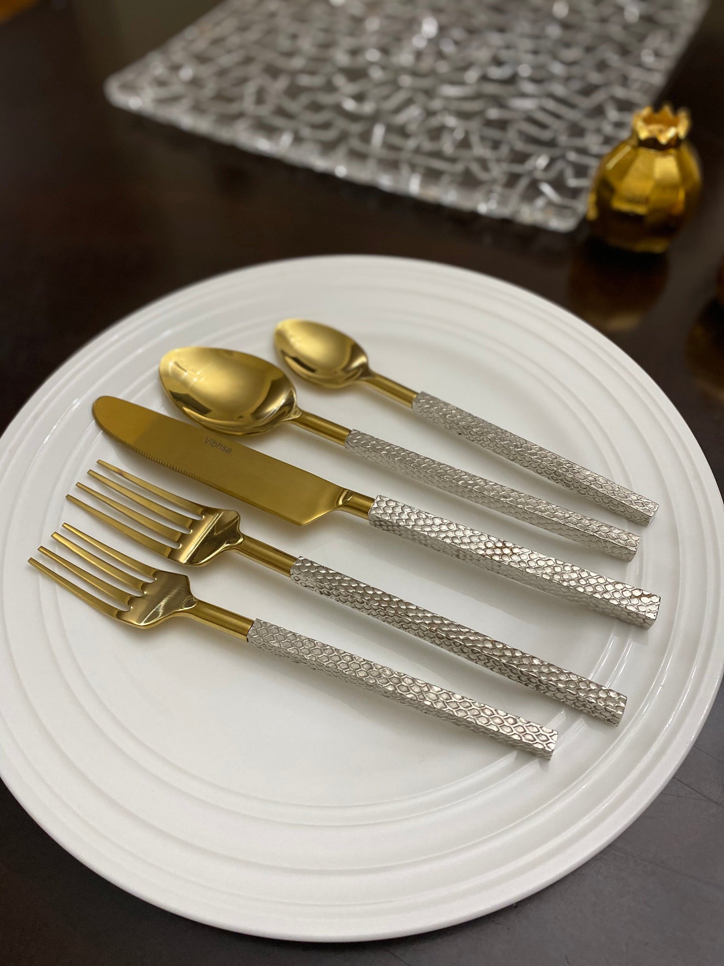 Designer Golden Stainless Steel Flatware Set of 20 PC