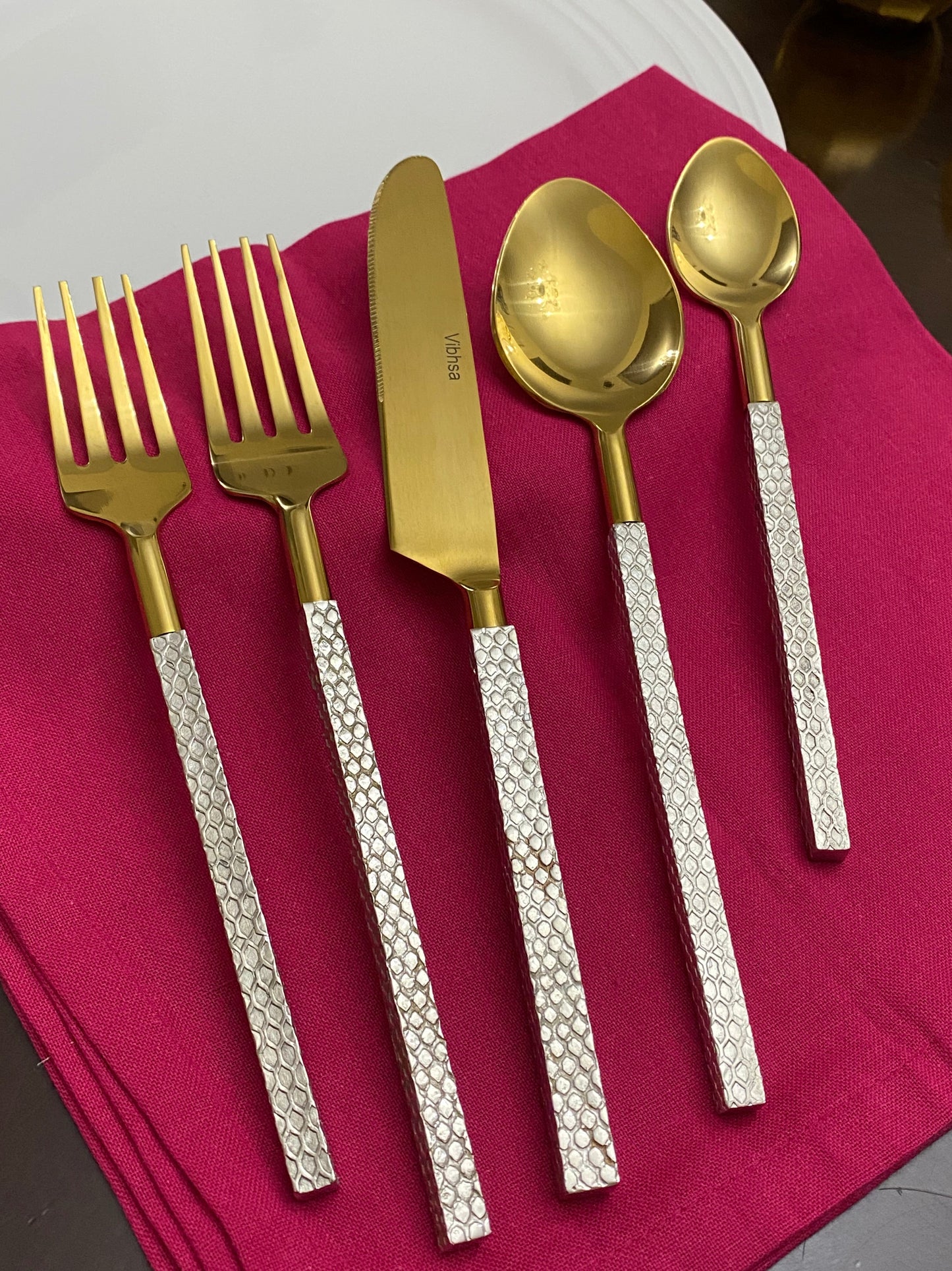 Designer Golden Stainless Steel Flatware Set of 20 PC