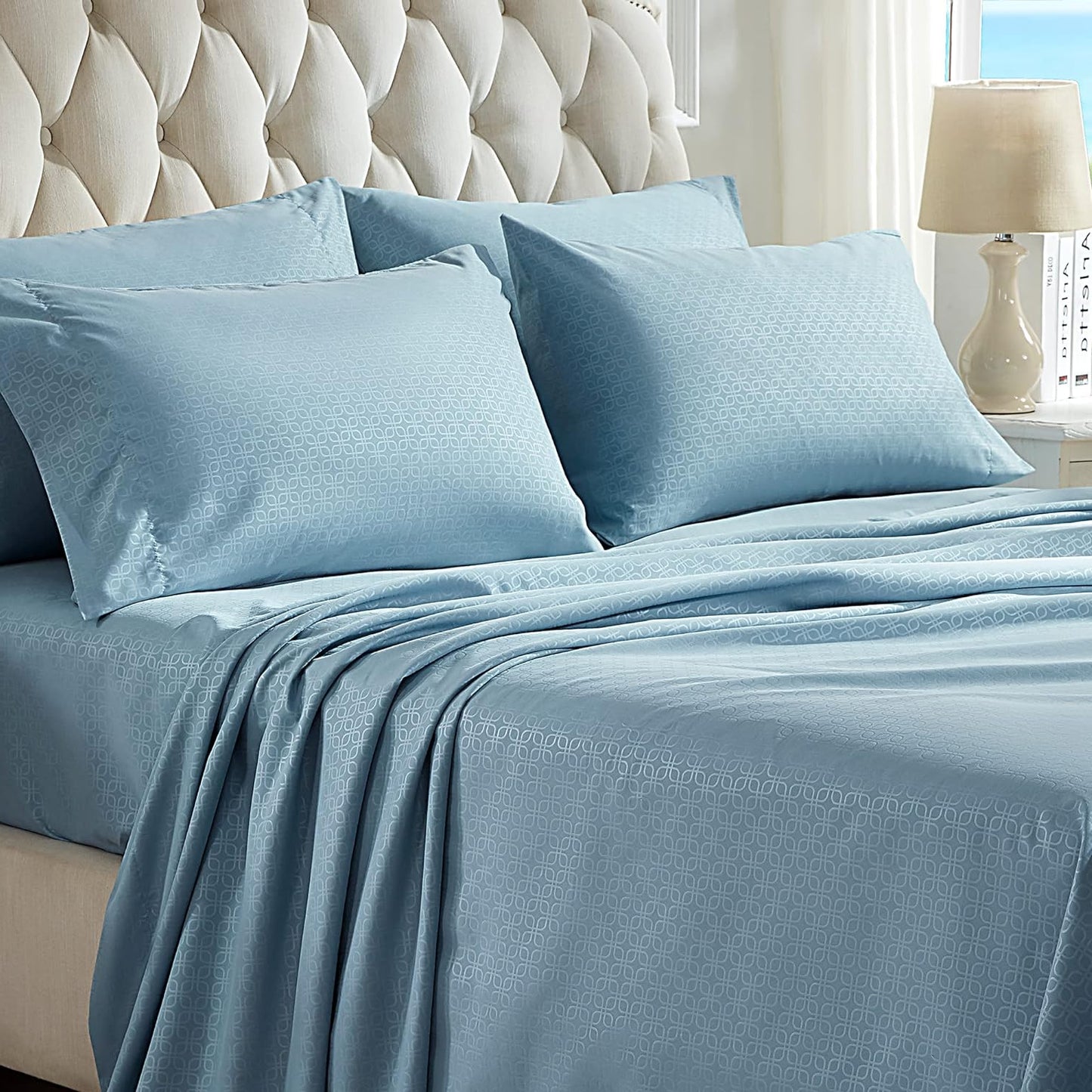 Luxury Hotel Embossed Sheets Set with Pillowcase