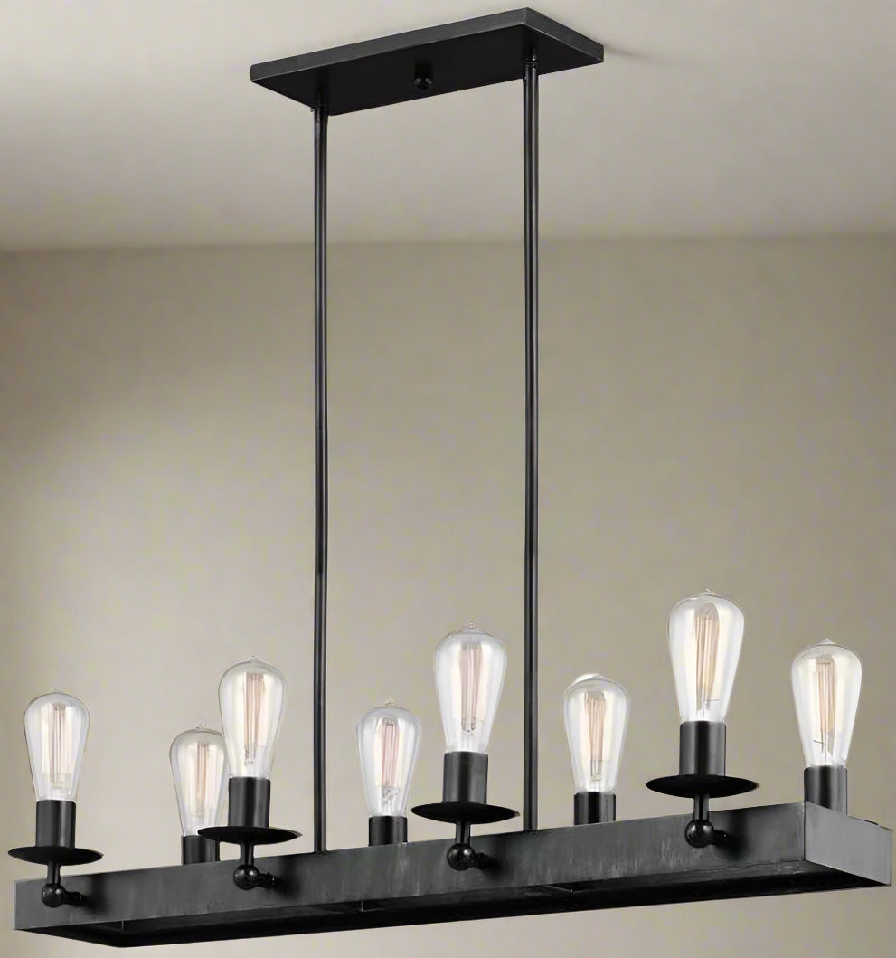 Eight-Light Linear Chandelier