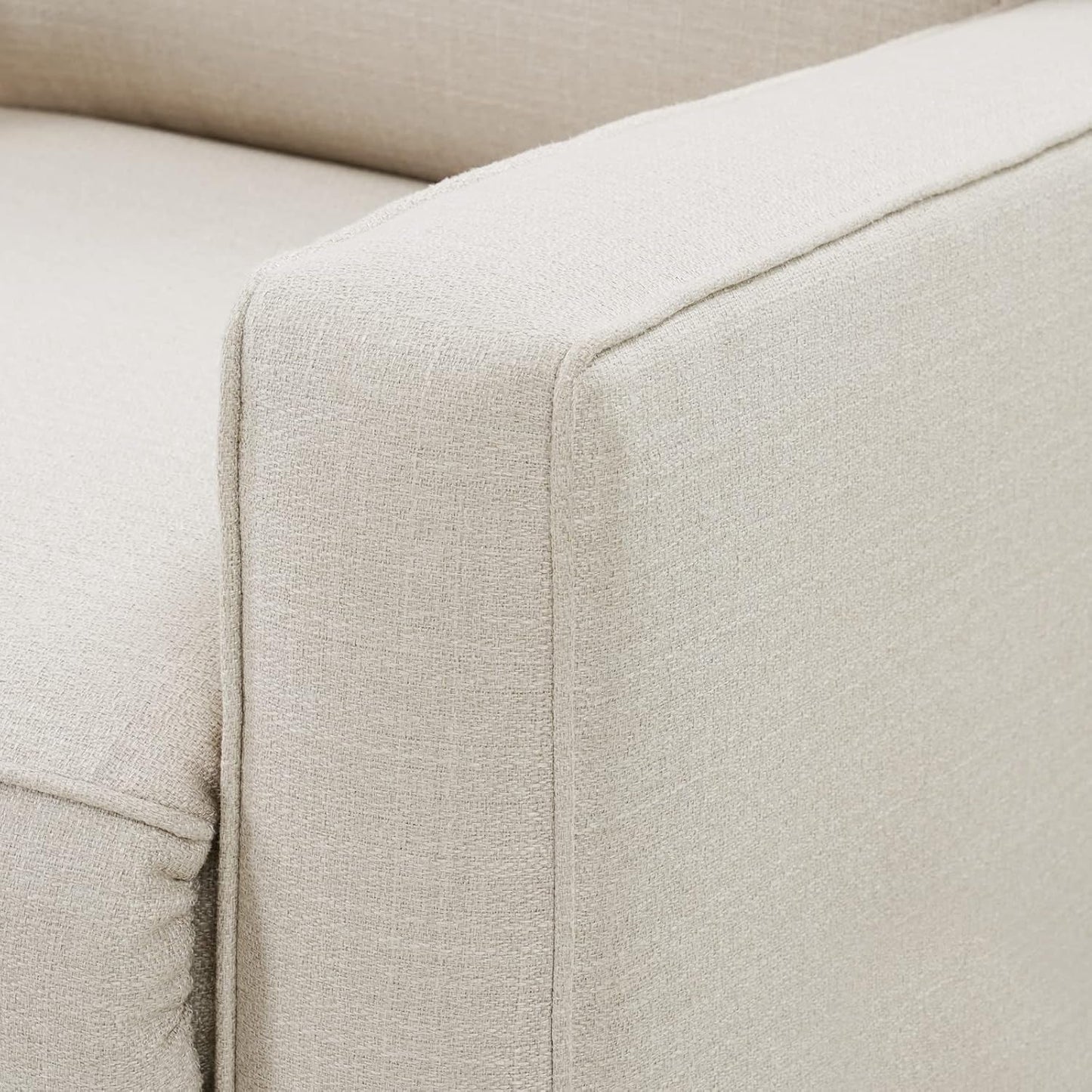 Beige Fabric Swivel Rocker Recliner Armchair DeepSeat