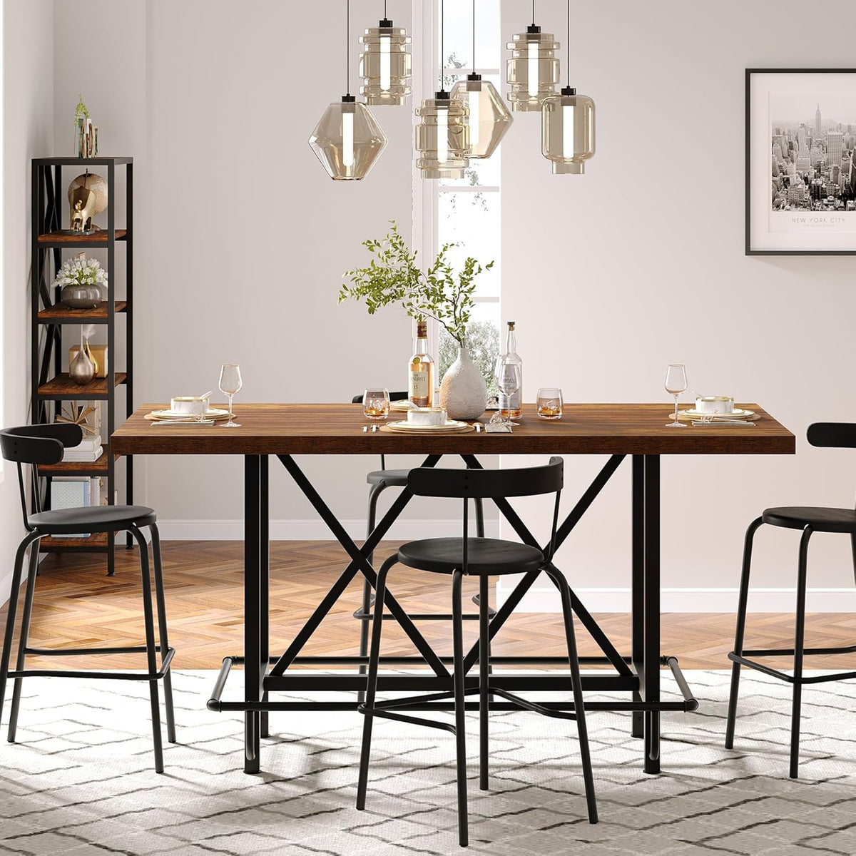 63" Counter Height Dining Table for 6