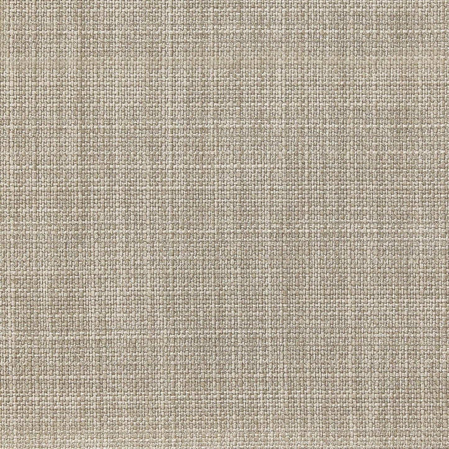 Beige Linen Round Storage Ottoman Featuring Tufting