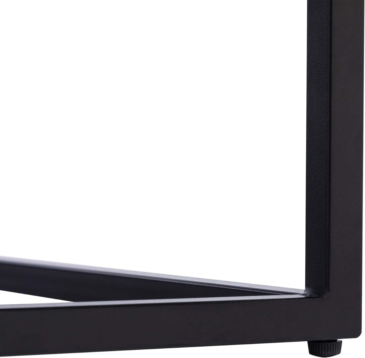 Yellowish-Brown Faux Leather Ottoman Coffee Table Sturdy