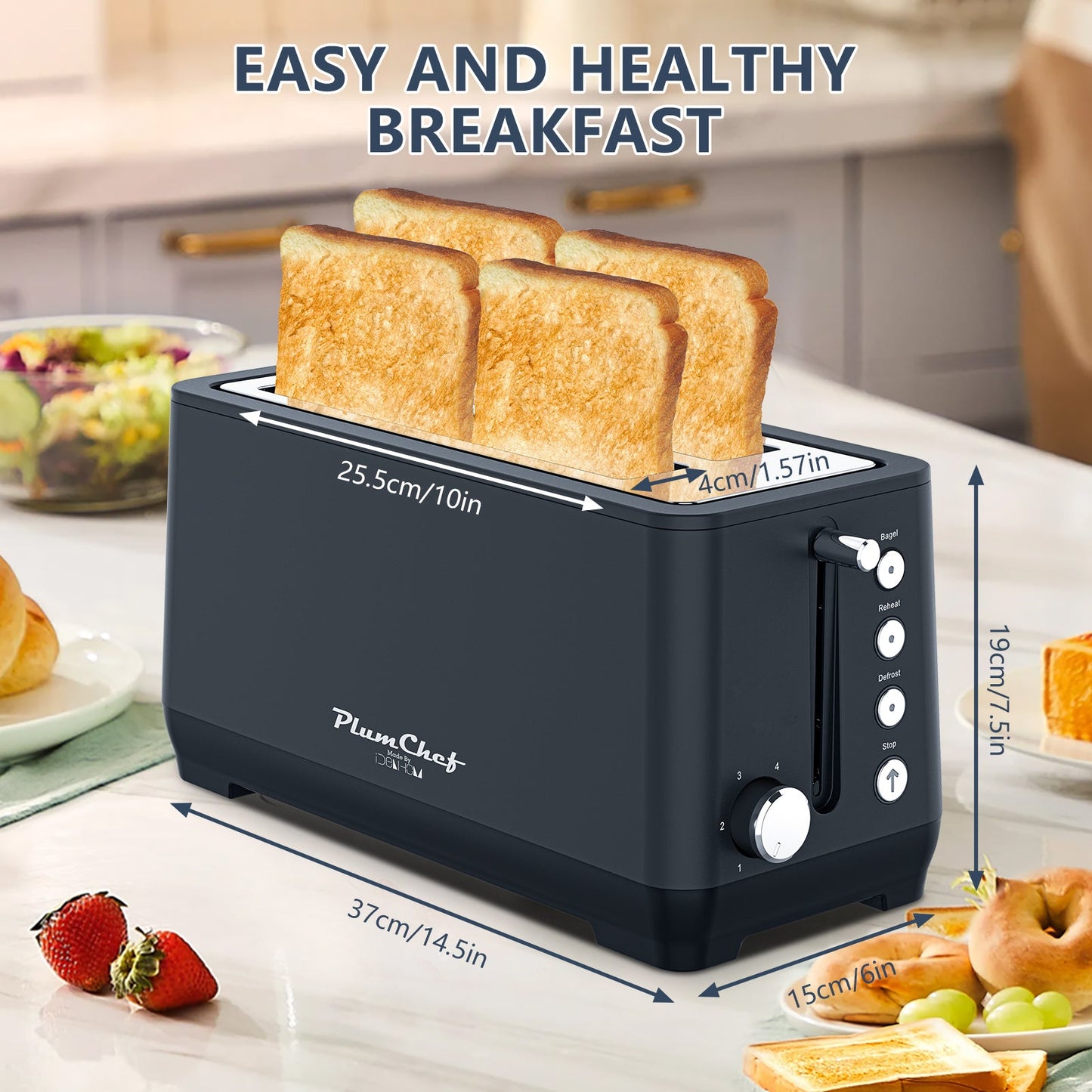 4-Slice Toaster with Warming Rack