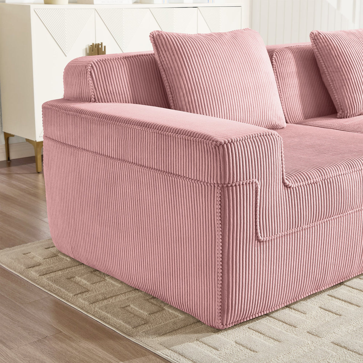 Modular 4 Seat L Shape Sectional Boneless Sofa