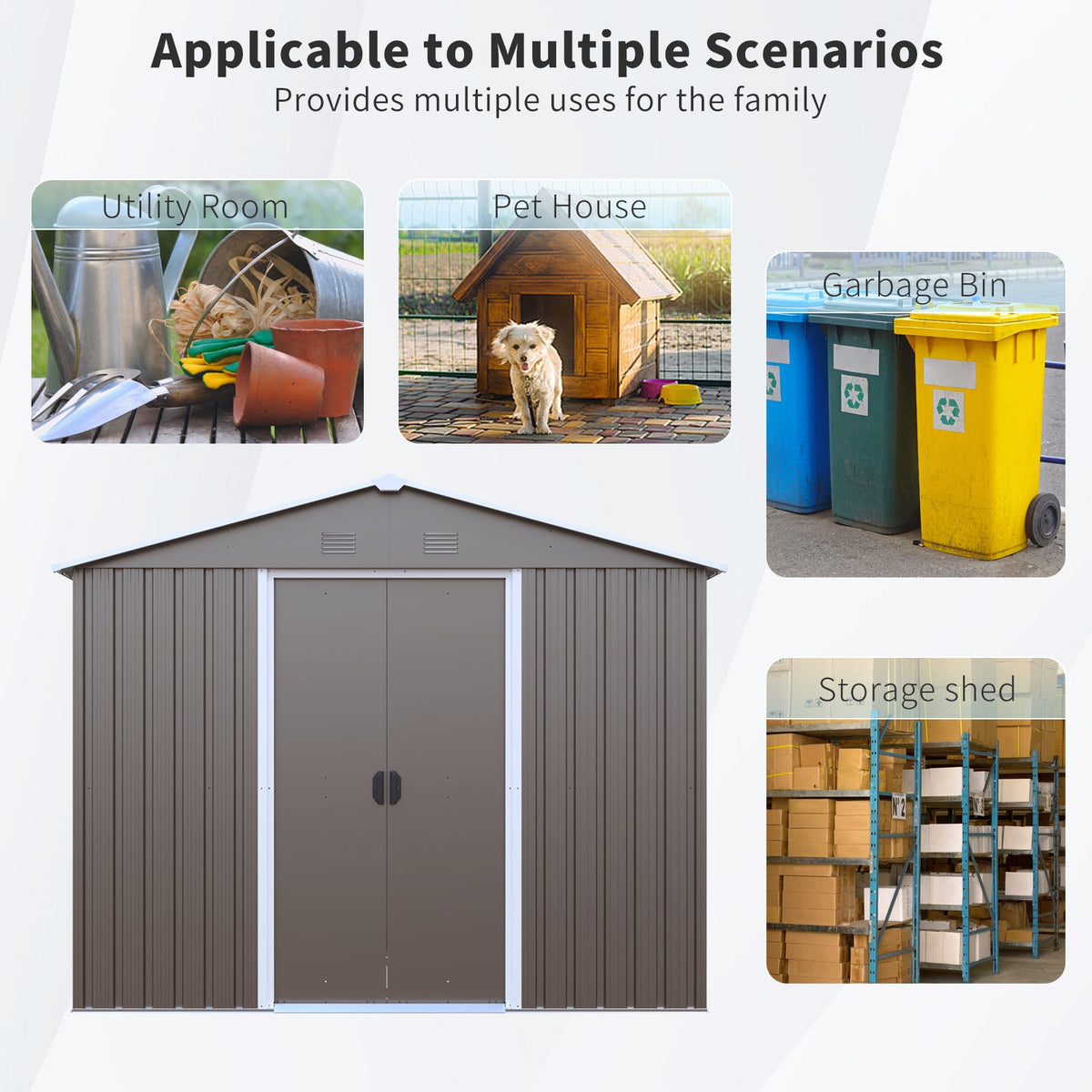 8ft x 4ft Outdoor Metal Storage Shed With Window