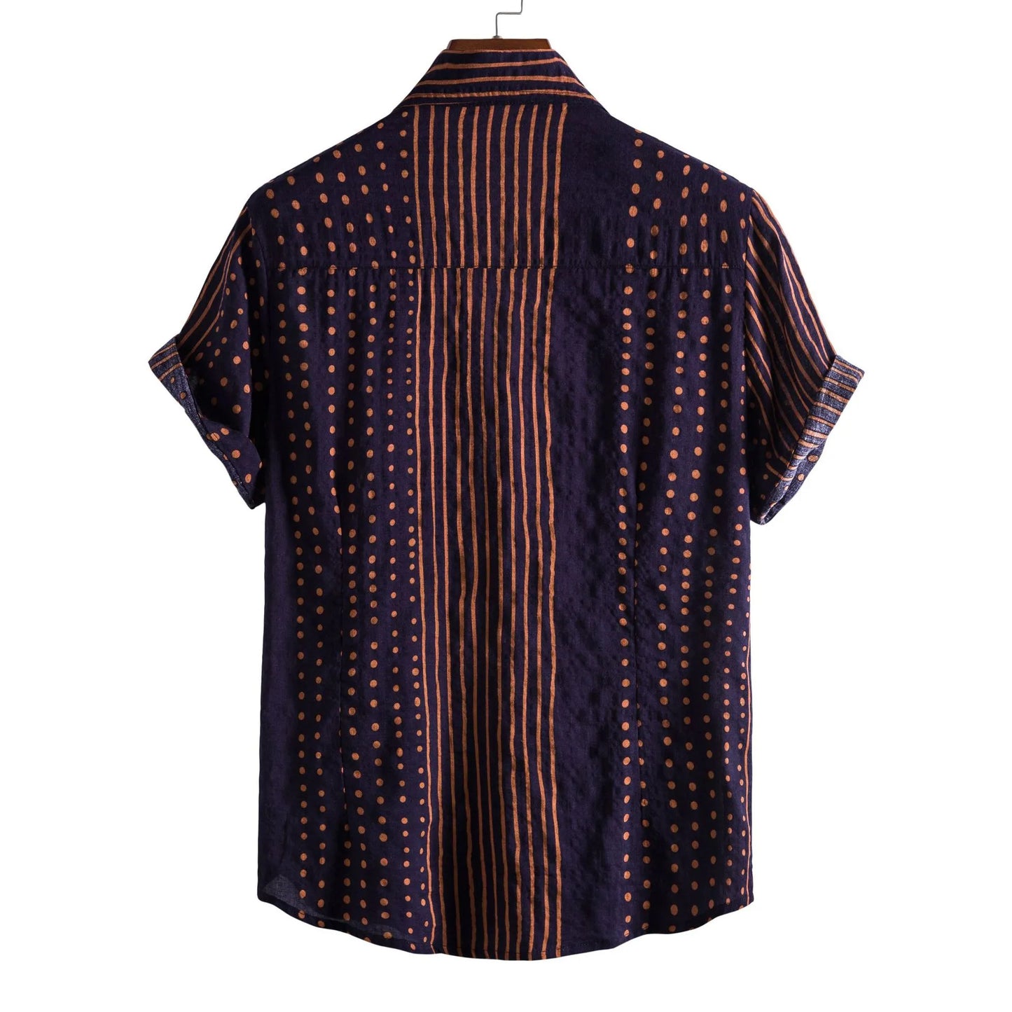 Polka Dot Short Sleeve Button-Up Shirt