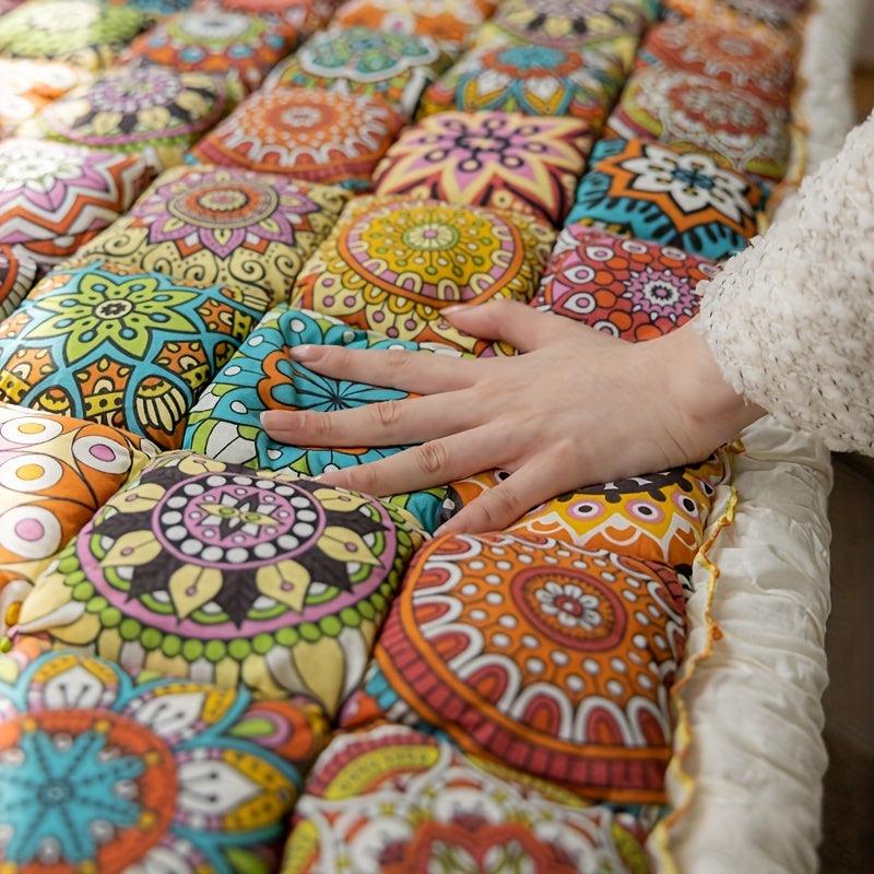Bohemian Cushion Cover for Armless Sofa – Non-Slip, All-Season