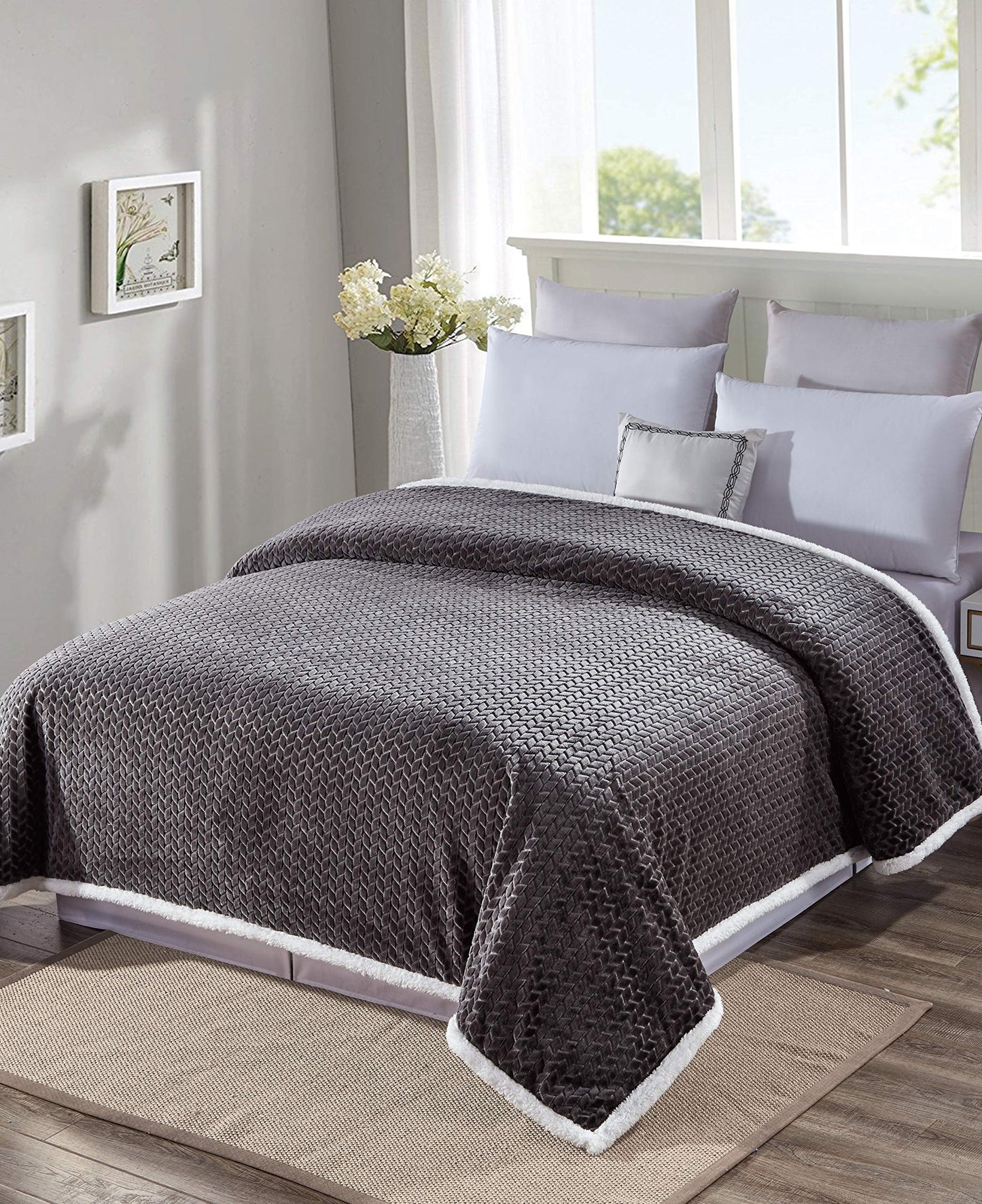 Decor&More Home Essentials Braided Sherpa Blanket