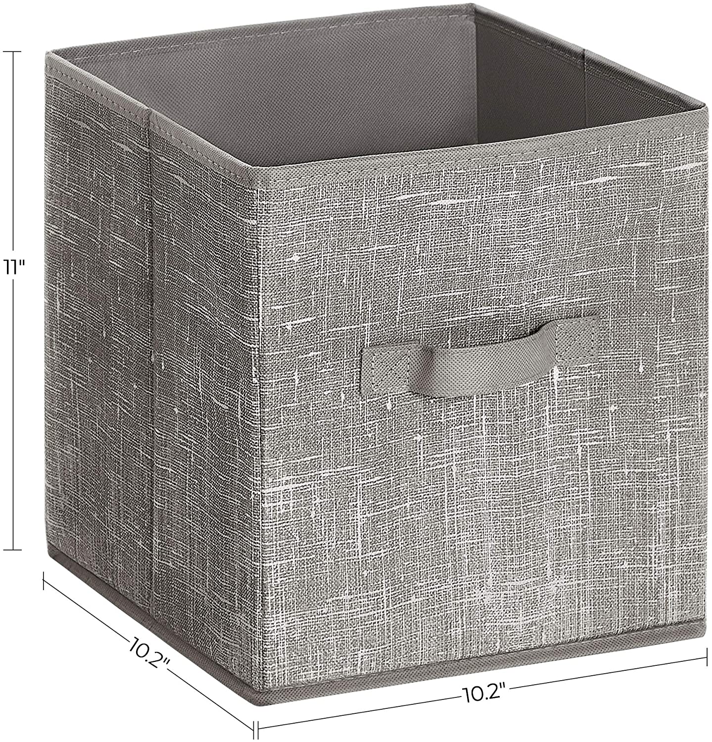 Storage Boxes, Set of 6, Non-Woven Fabric Foldable Storage Cubes, Toy Clothes Organizer Bins, Taupe