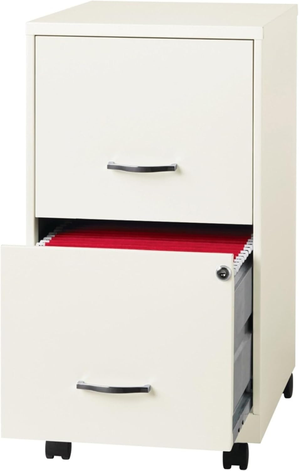 LYS SOHO White Mobile File Cabinet With Locking Two Drawers