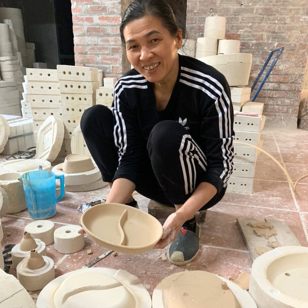 La Cay Vine Small Ceramic Divided Dish