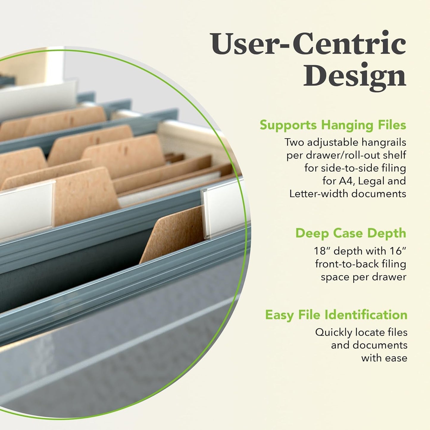 4 Drawer Lateral File Cabinet With Lock Light Gray