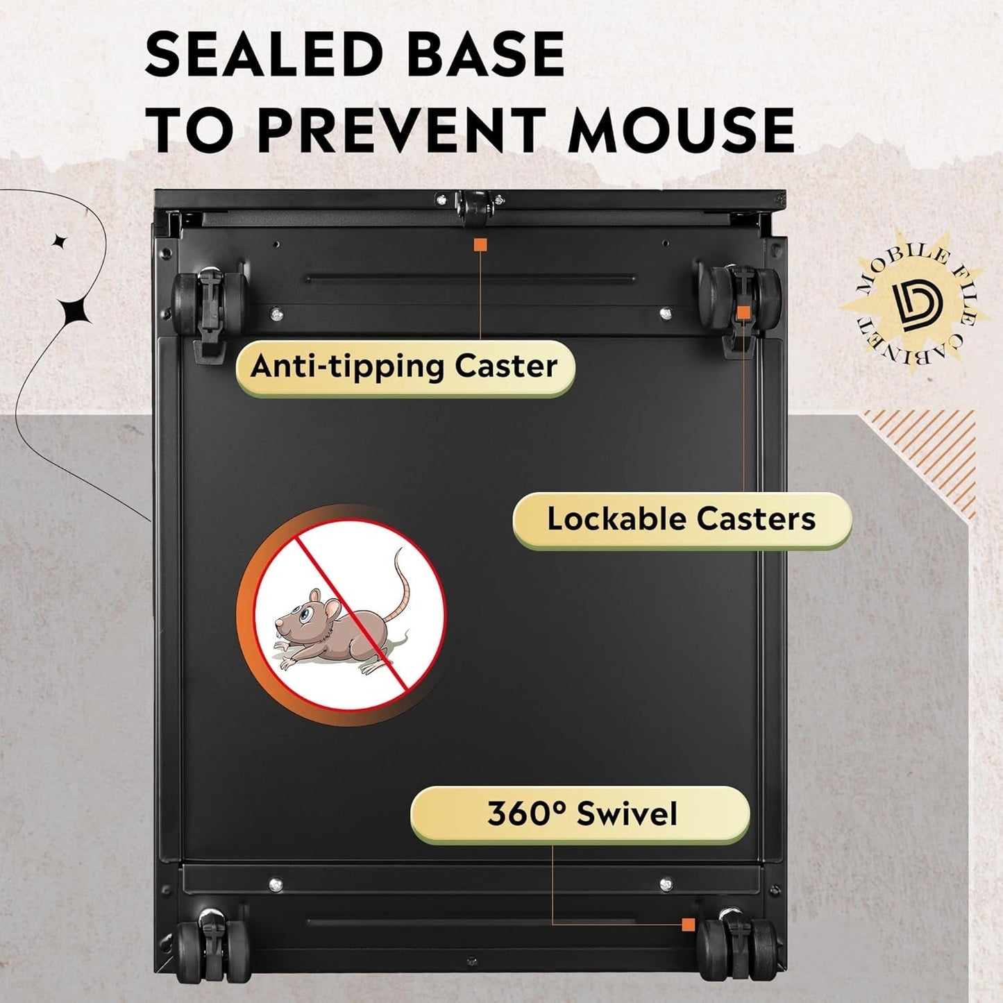 Locking 3 Drawer Steel File Cabinet With Digital Lock