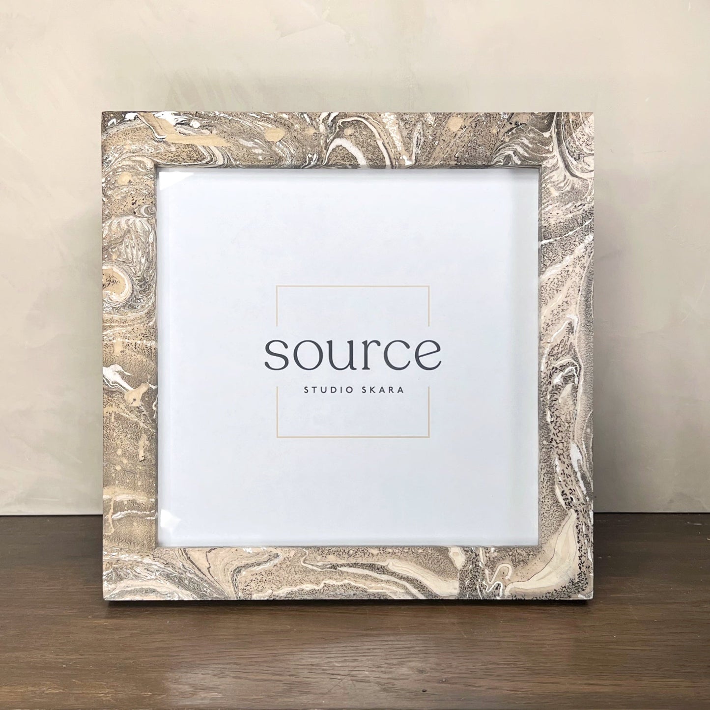 Neue Hand Marbled Wood Picture Frame - Natural (8x8)