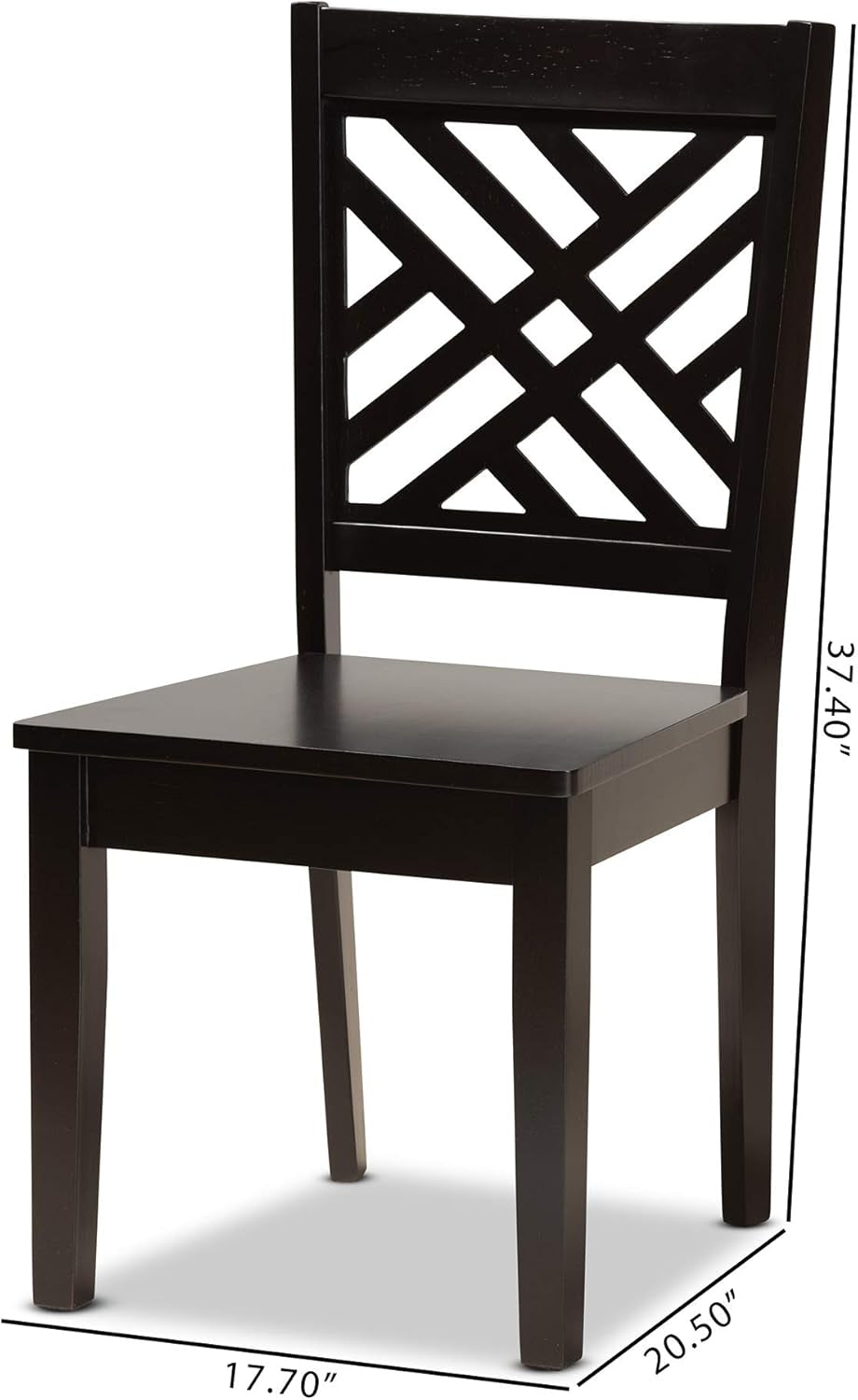 Caron Dark Brown Wood Dining Chairs Set Two Piece Collection