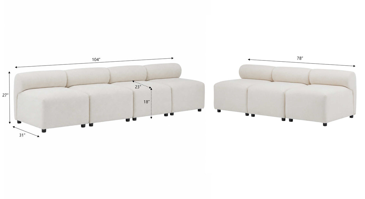Evelyn 7-Piece Modular Free Combination Sectional Chenille Sofa Couch