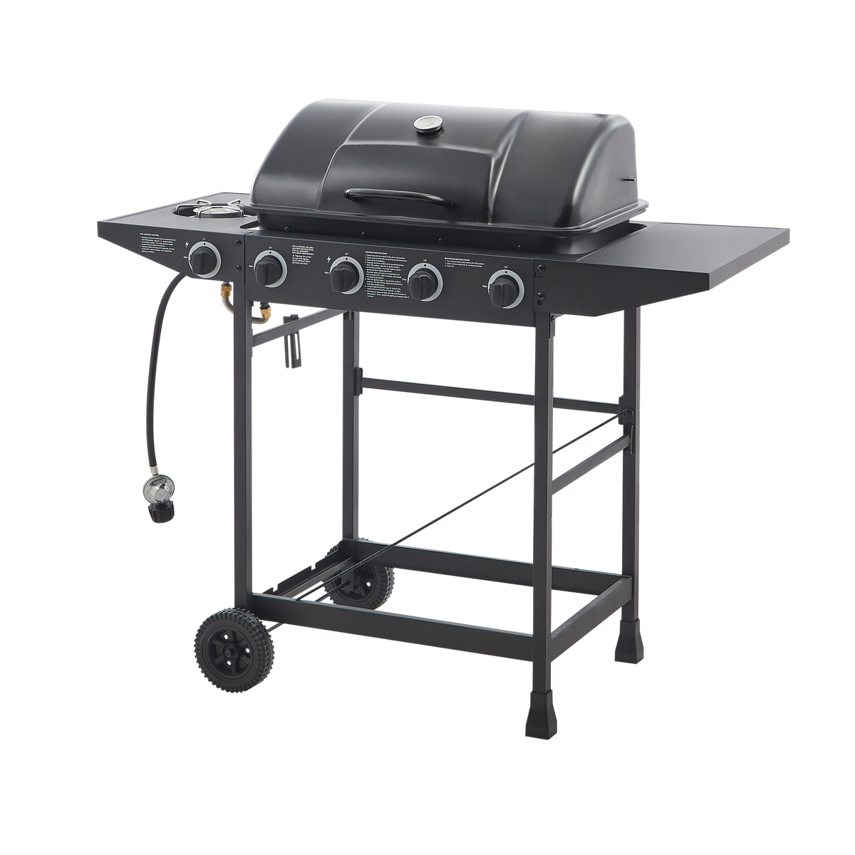 4 Burner BBQ Propane Gas Grill with Side Burner