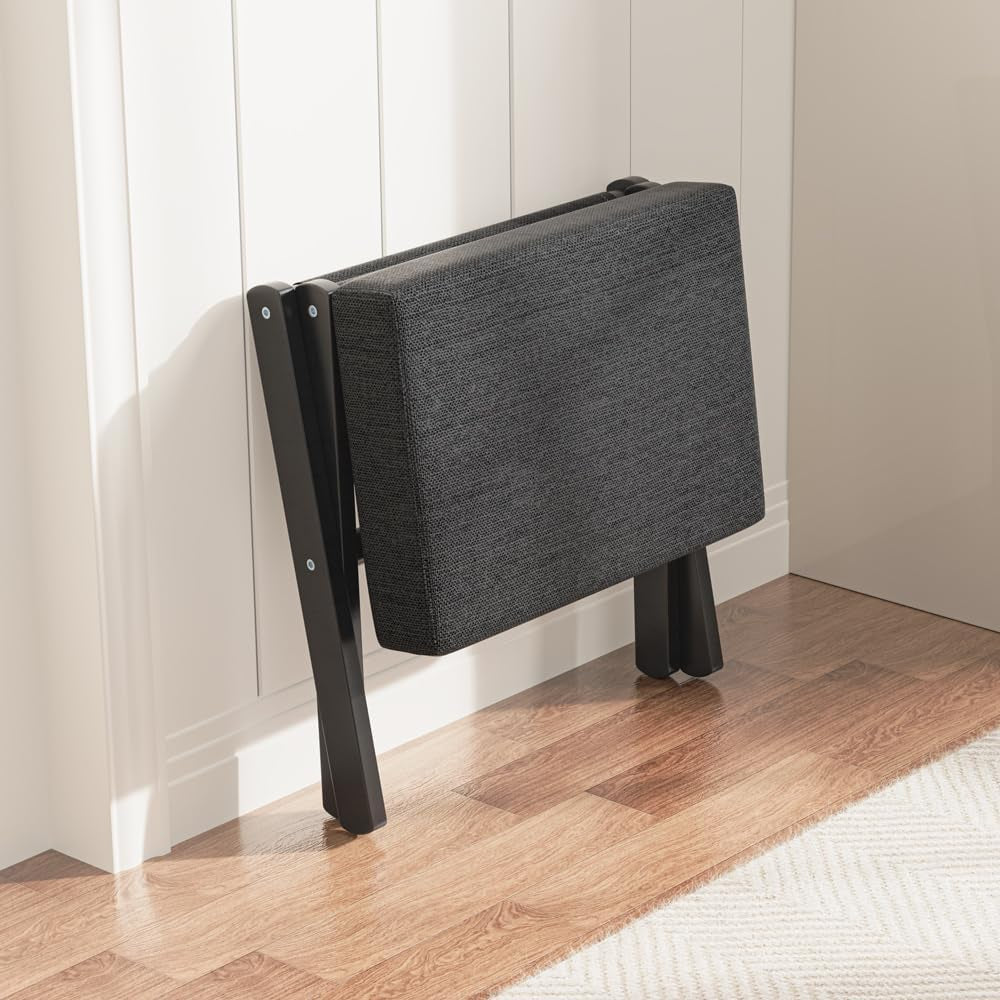 Foldable Foot Stool Black For Contemporary Living Room