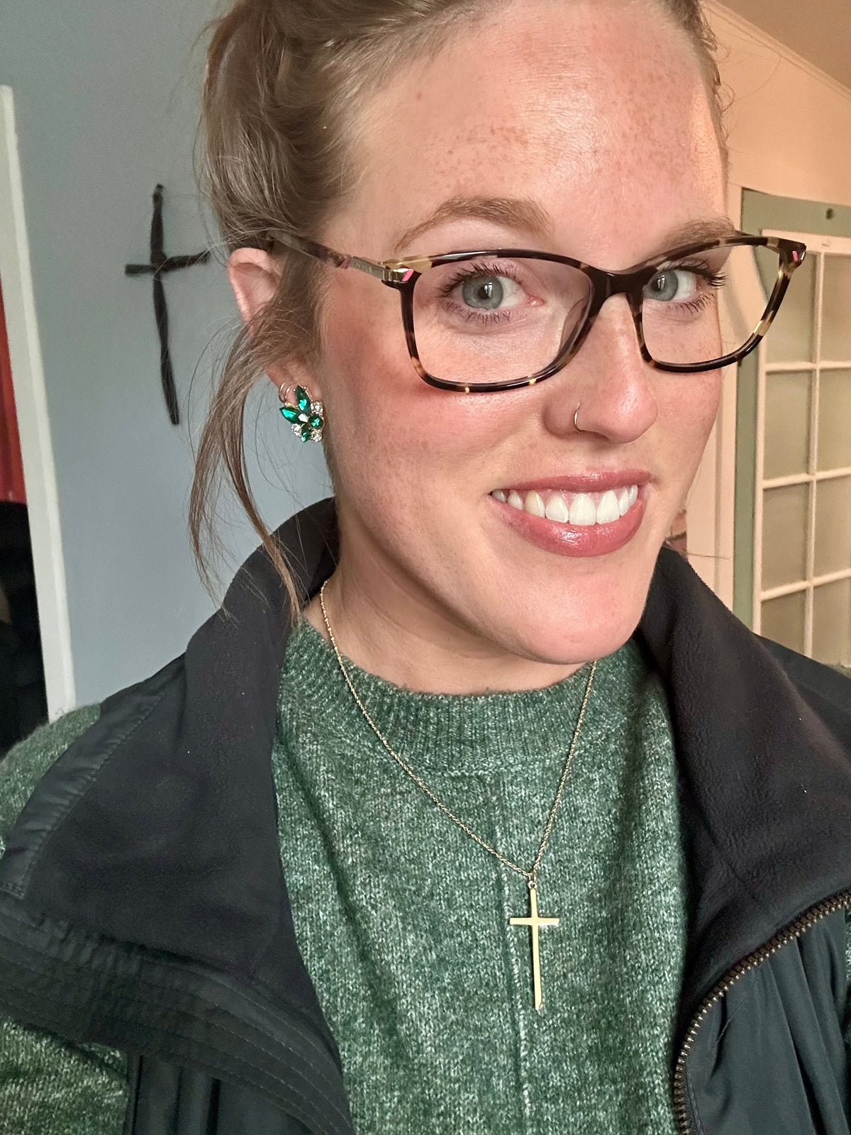 Beautiful Green Crystal Statement Earrings