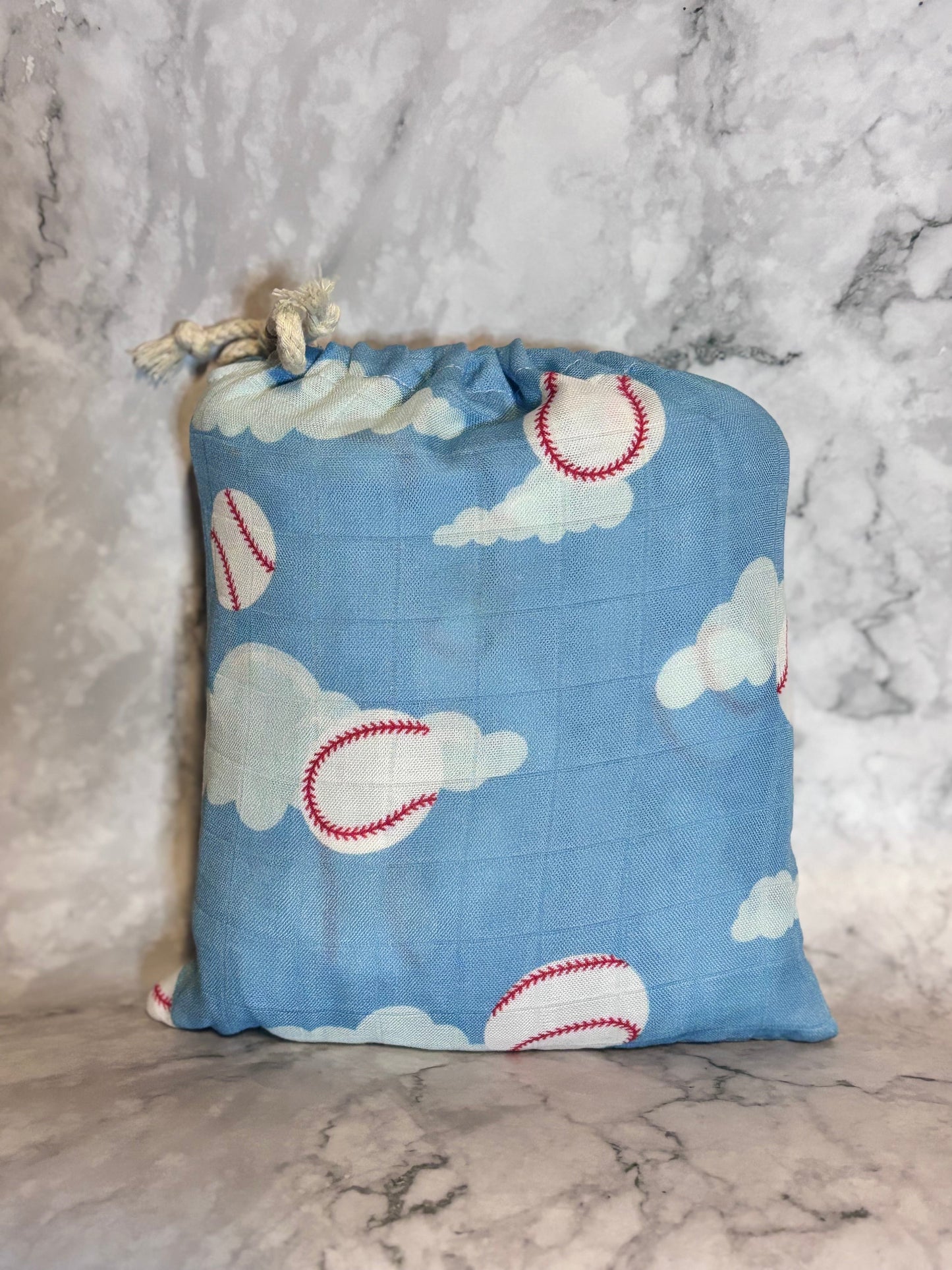 Organic Bamboo Blend Crib Sheet in Baseballs in the Sky