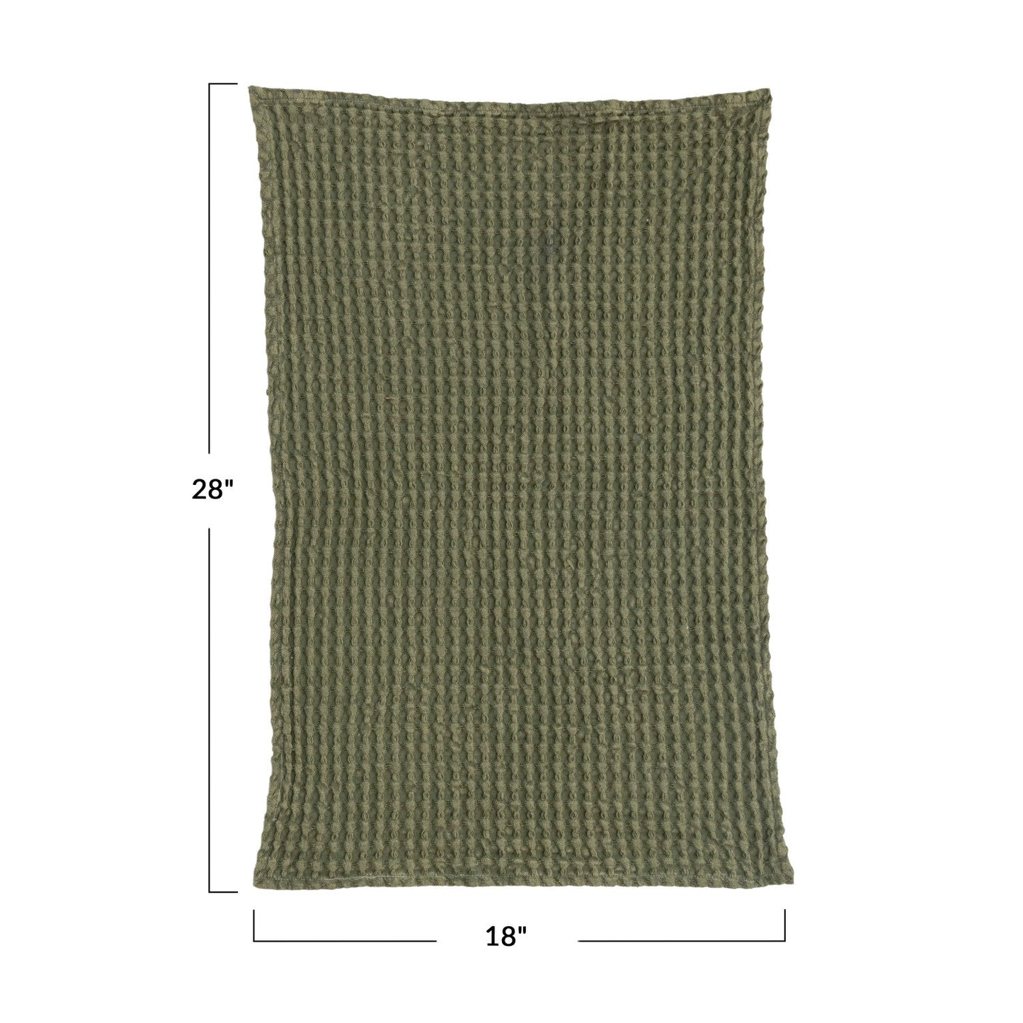 Green Stonewashed Waffle Weave Kitchen Tea Towel
