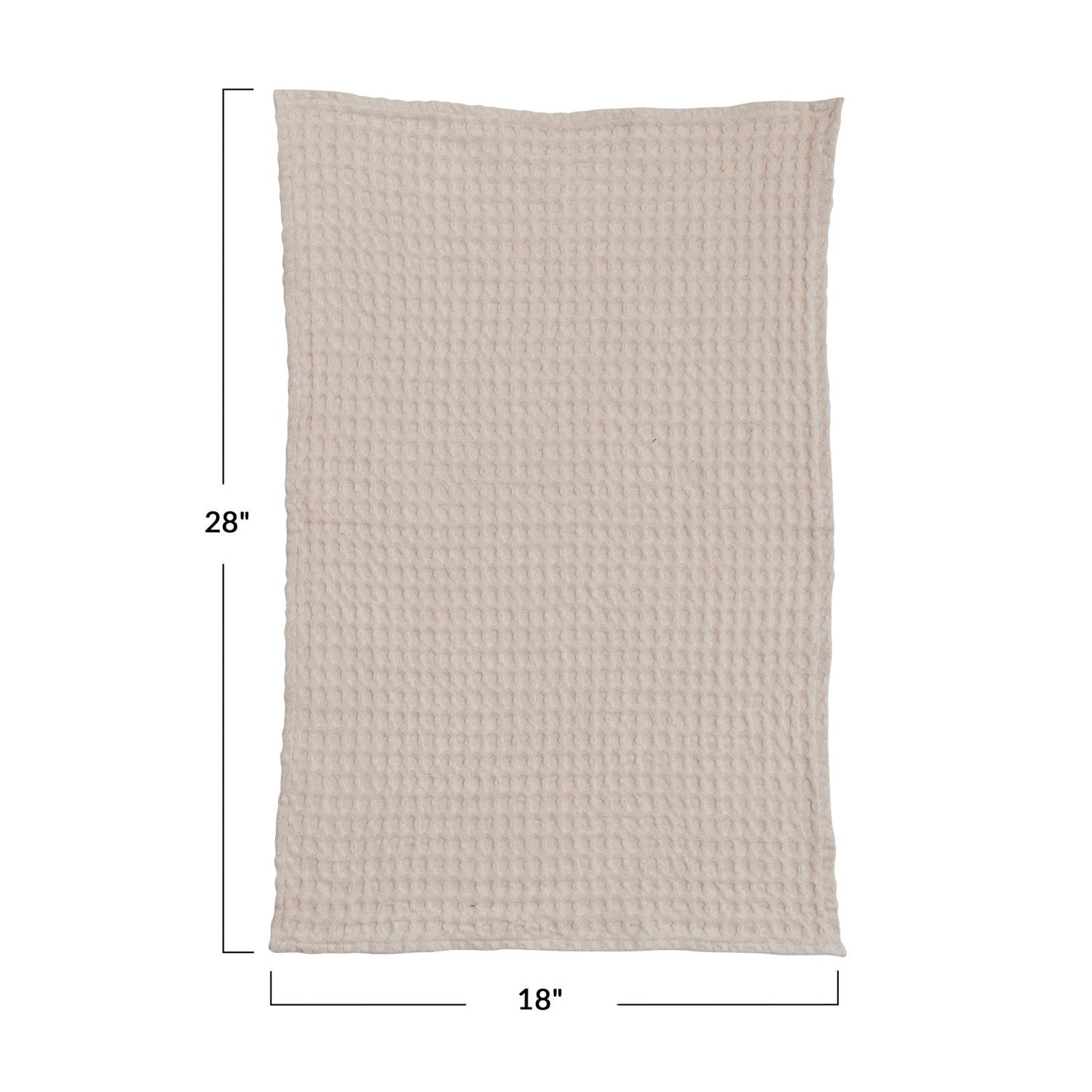 Natural Cream Stonewashed Waffle Weave Kitchen Tea Towel