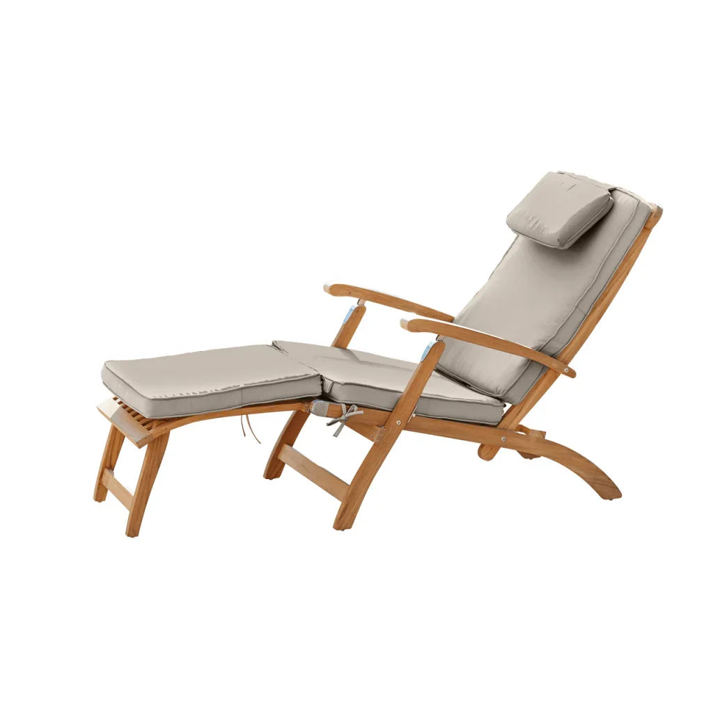 Anders Teak Patio Folding Lounge Deck Chair