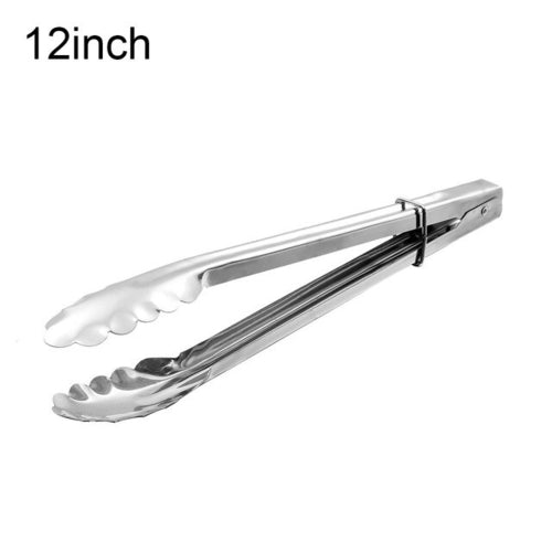 Anti heat Stainless Steel BBQ Tongs Meat Food Clip